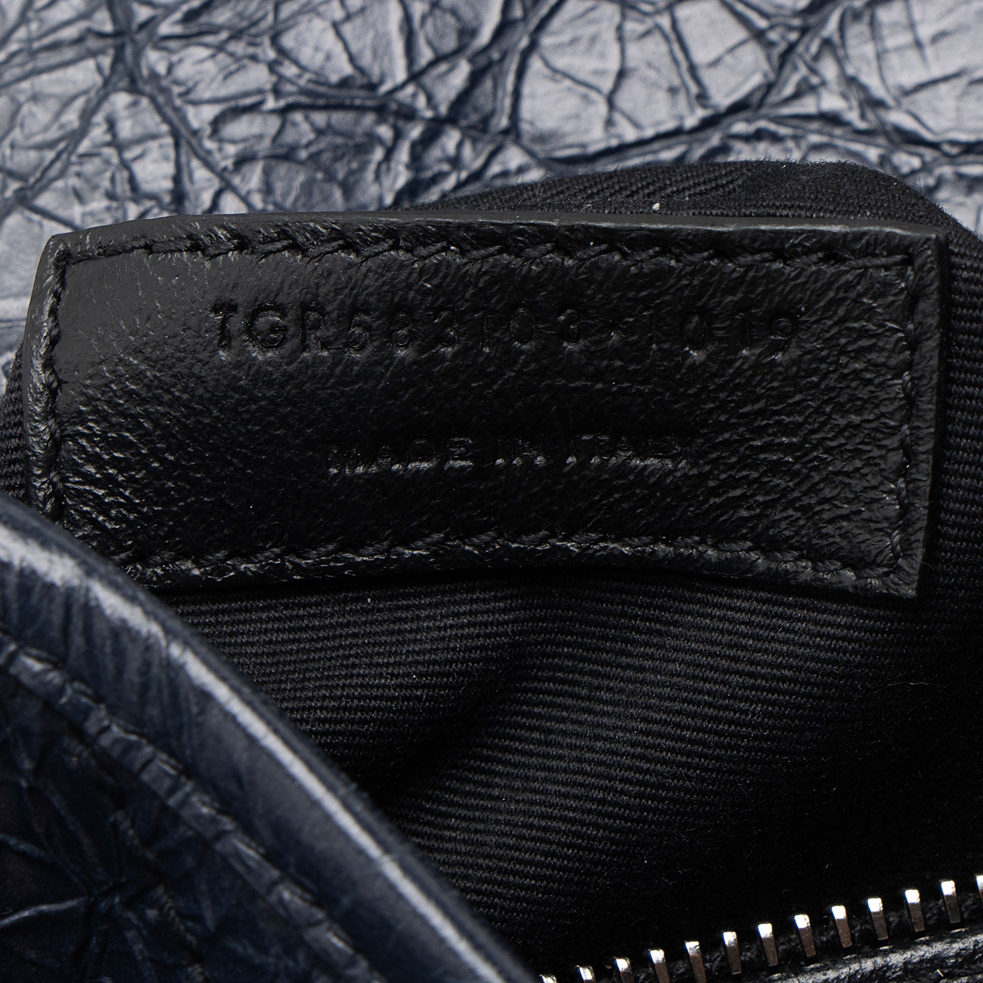 Saint Laurent Crinkled Calfskin Monogram Niki Chain Wallet