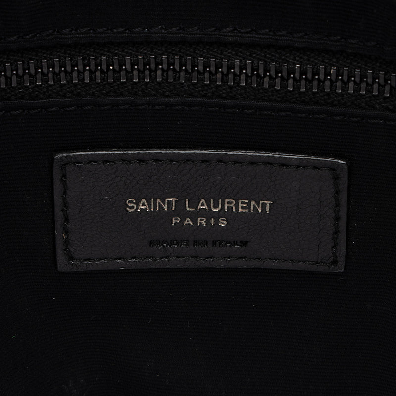 Saint Laurent Crinkled Calfskin Monogram Niki Medium Shopping Tote (SHF-RaBy7S)