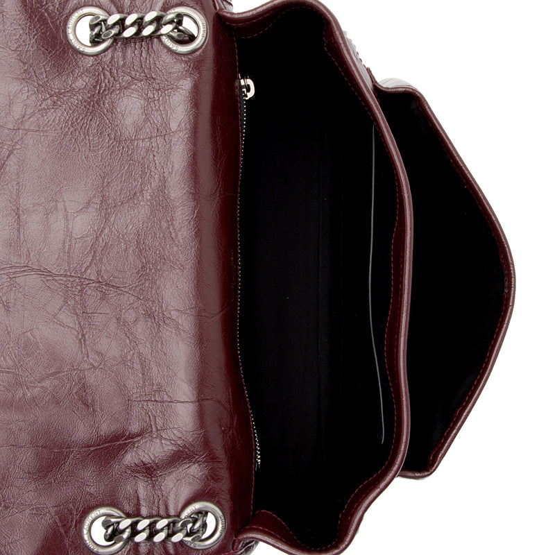 Saint Laurent Crinkled Calfskin Monogram Niki Medium Shoulder Bag (SHF-jZikJS)