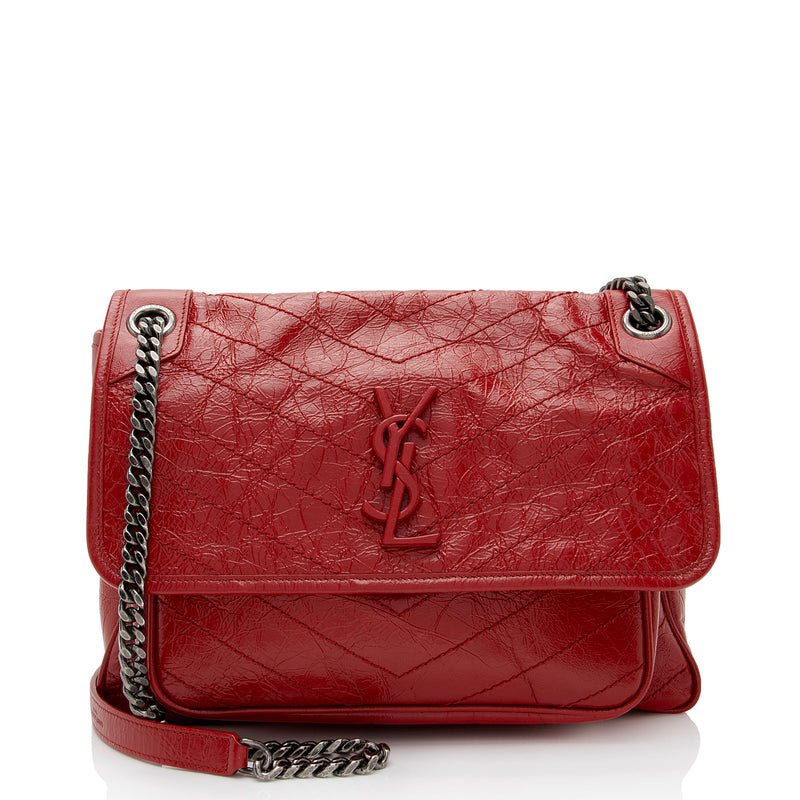 Saint Laurent Crinkled Calfskin Monogram Niki Medium Shoulder Bag (SHF-yRZdIA)