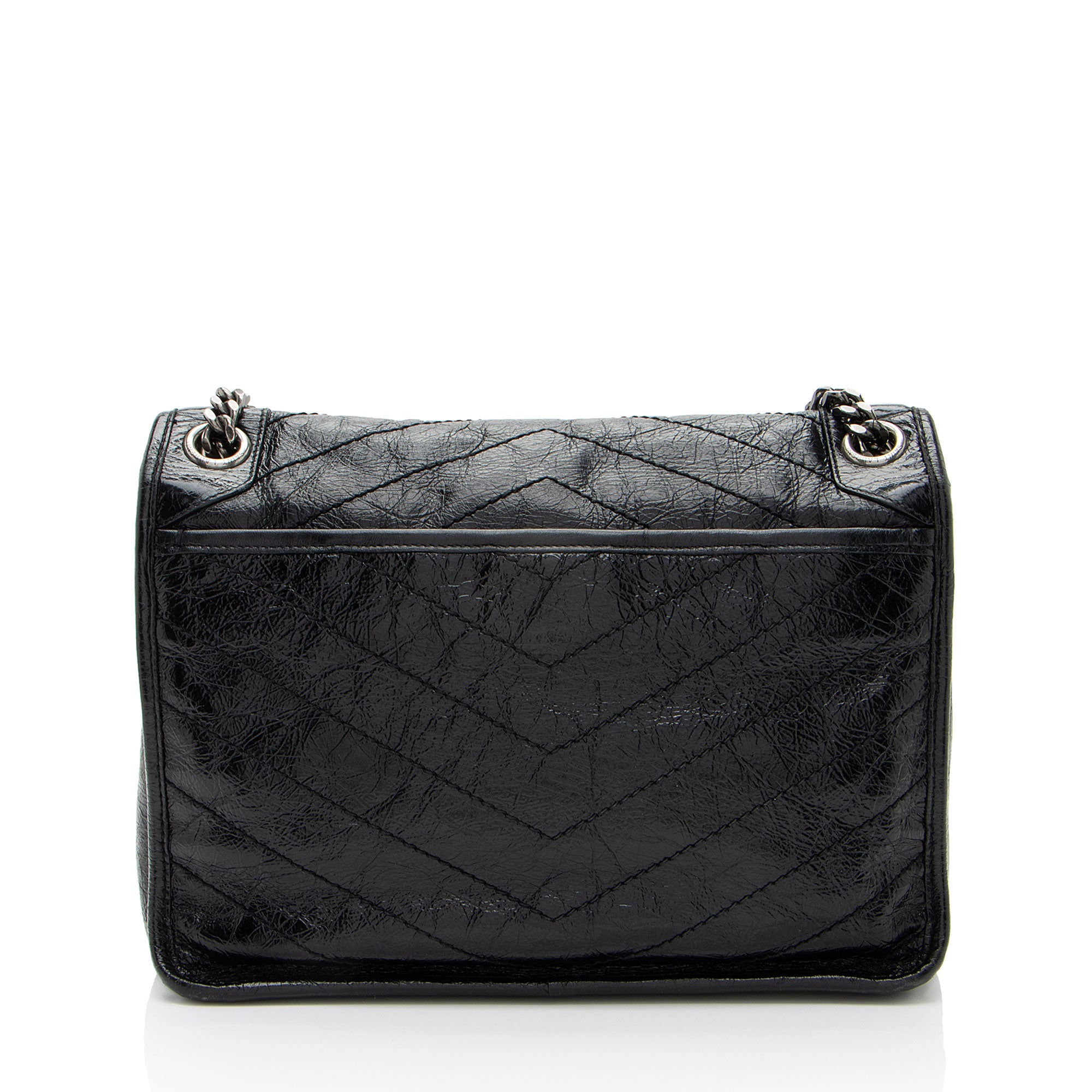 Saint Laurent Crinkled Calfskin Monogram Niki Medium Shoulder Bag (SHF-GOzKUg)