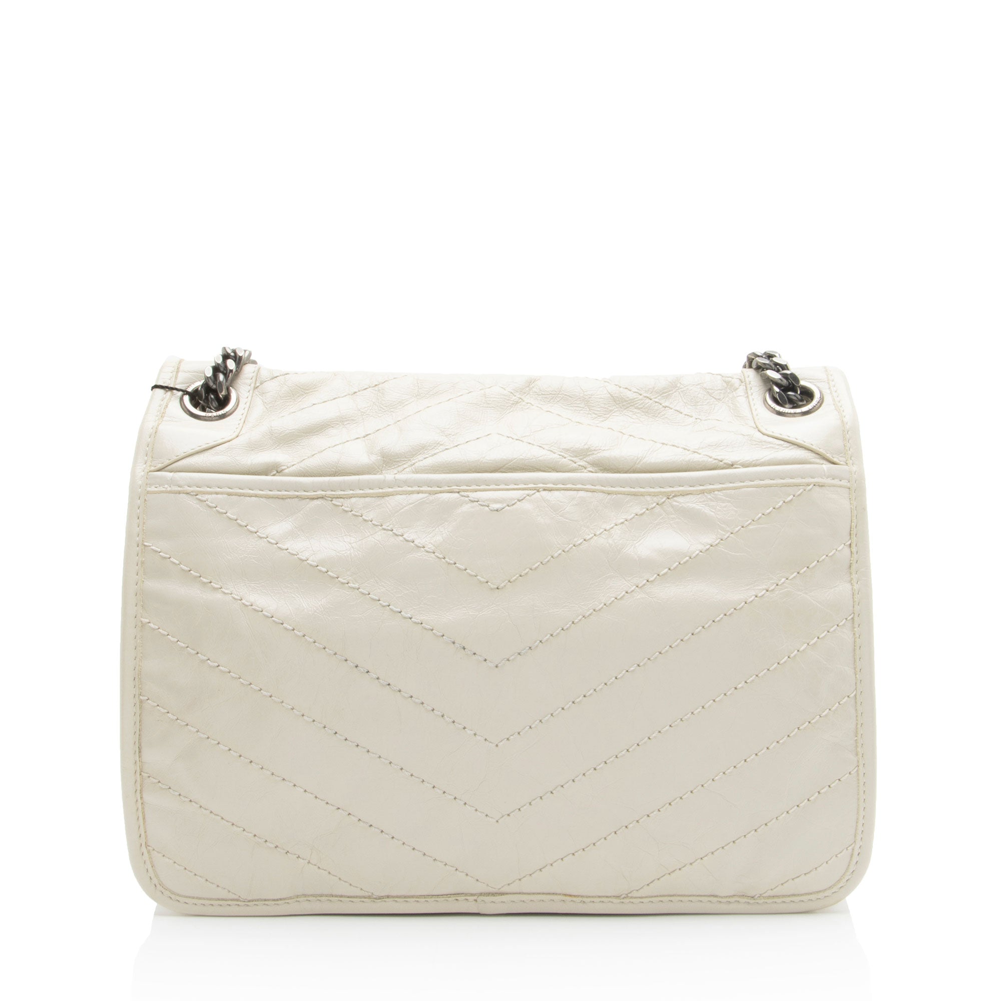 Saint Laurent Crinkled Calfskin Monogram Niki Medium Shoulder Bag
