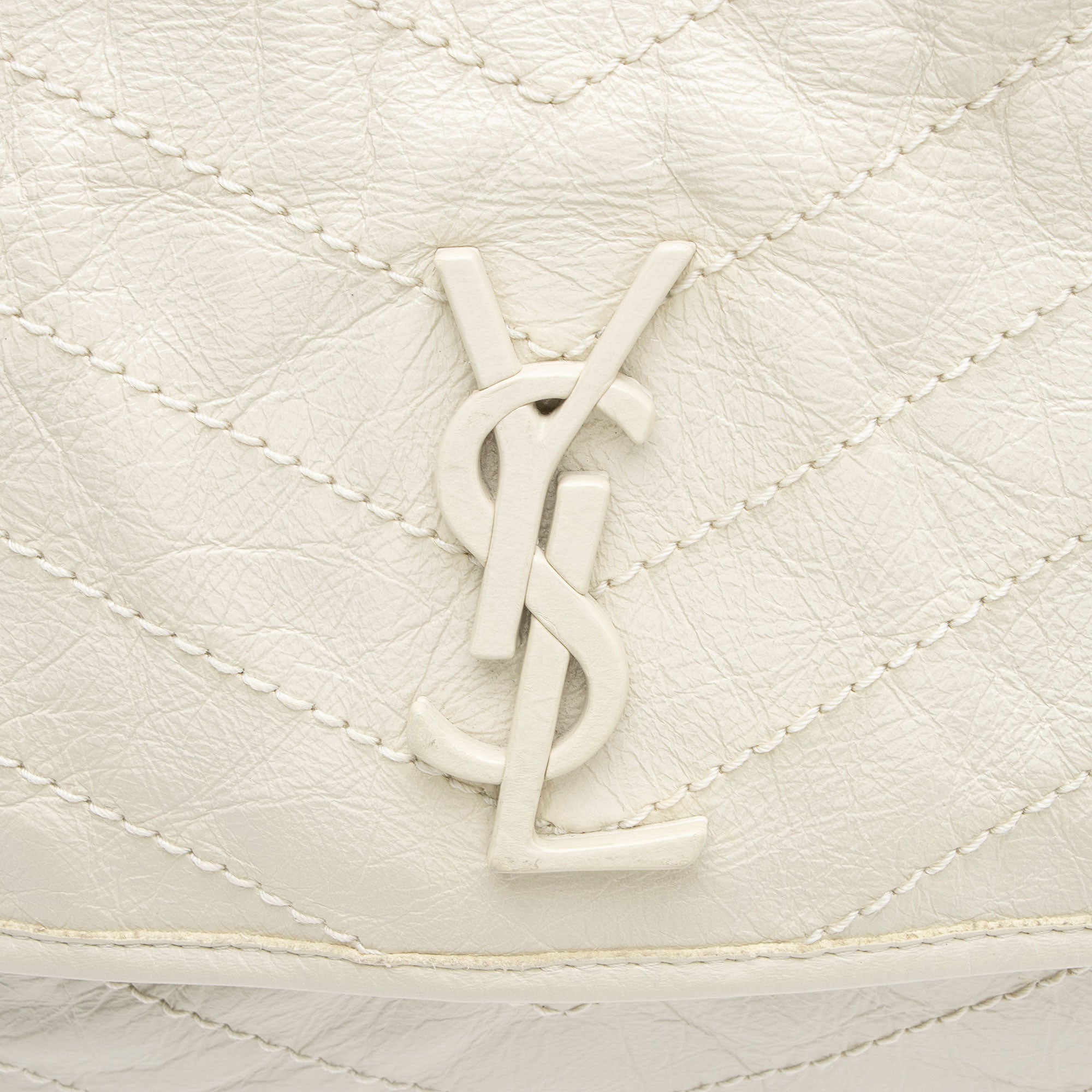 Saint Laurent Crinkled Calfskin Monogram Niki Medium Shoulder Bag
