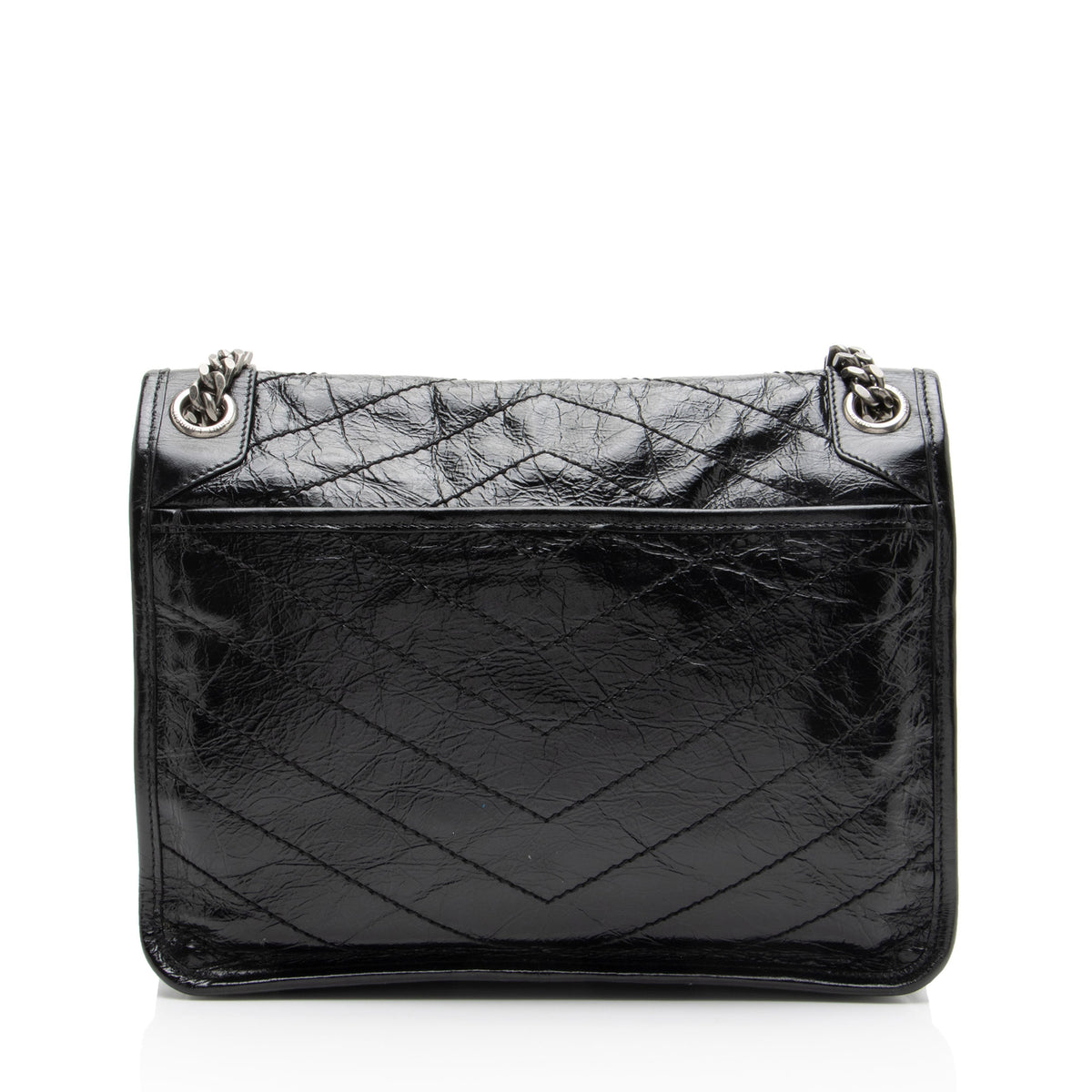 Saint Laurent Crinkled Calfskin Monogram Niki Medium Shoulder Bag
