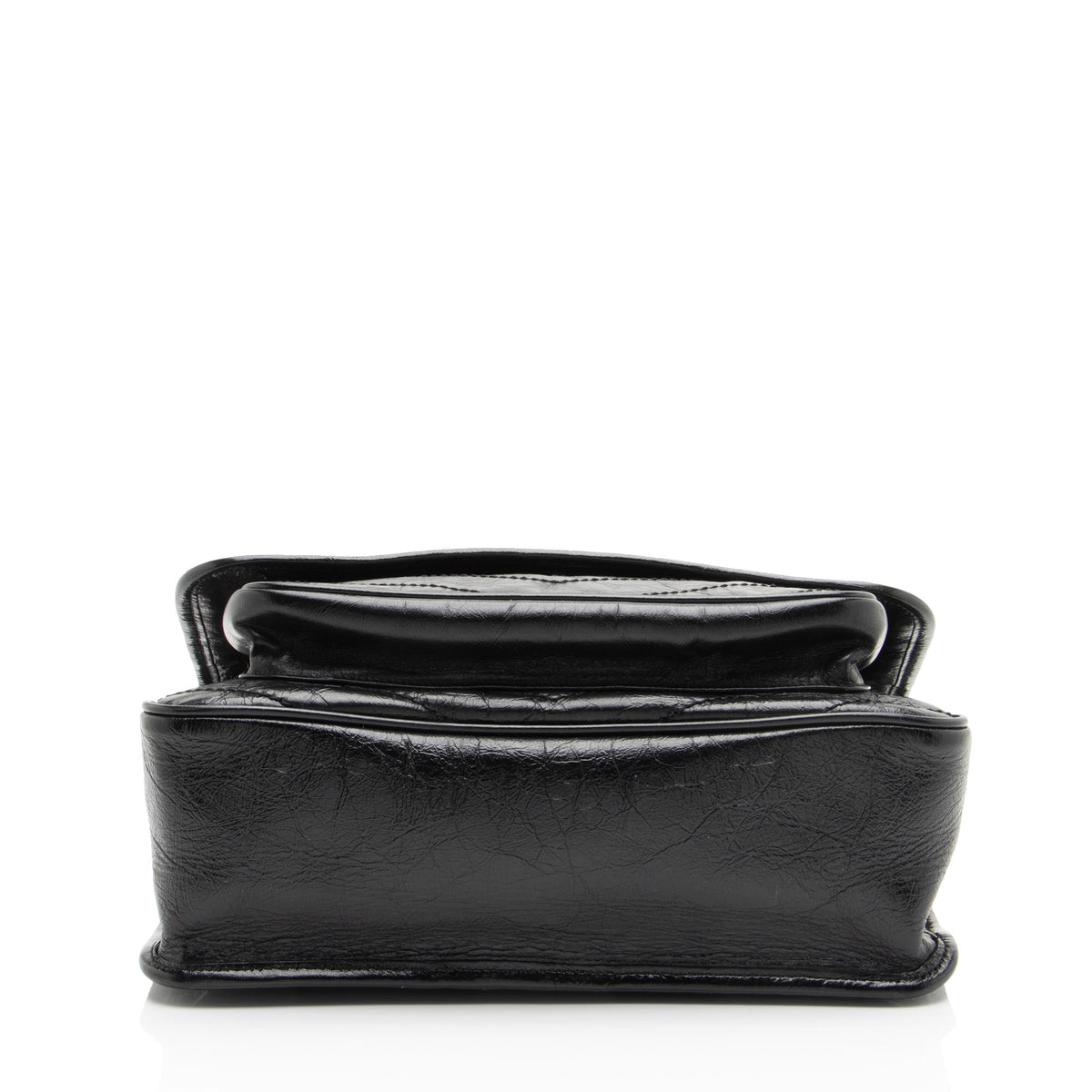Saint Laurent Crinkled Calfskin Monogram Niki Medium Shoulder Bag