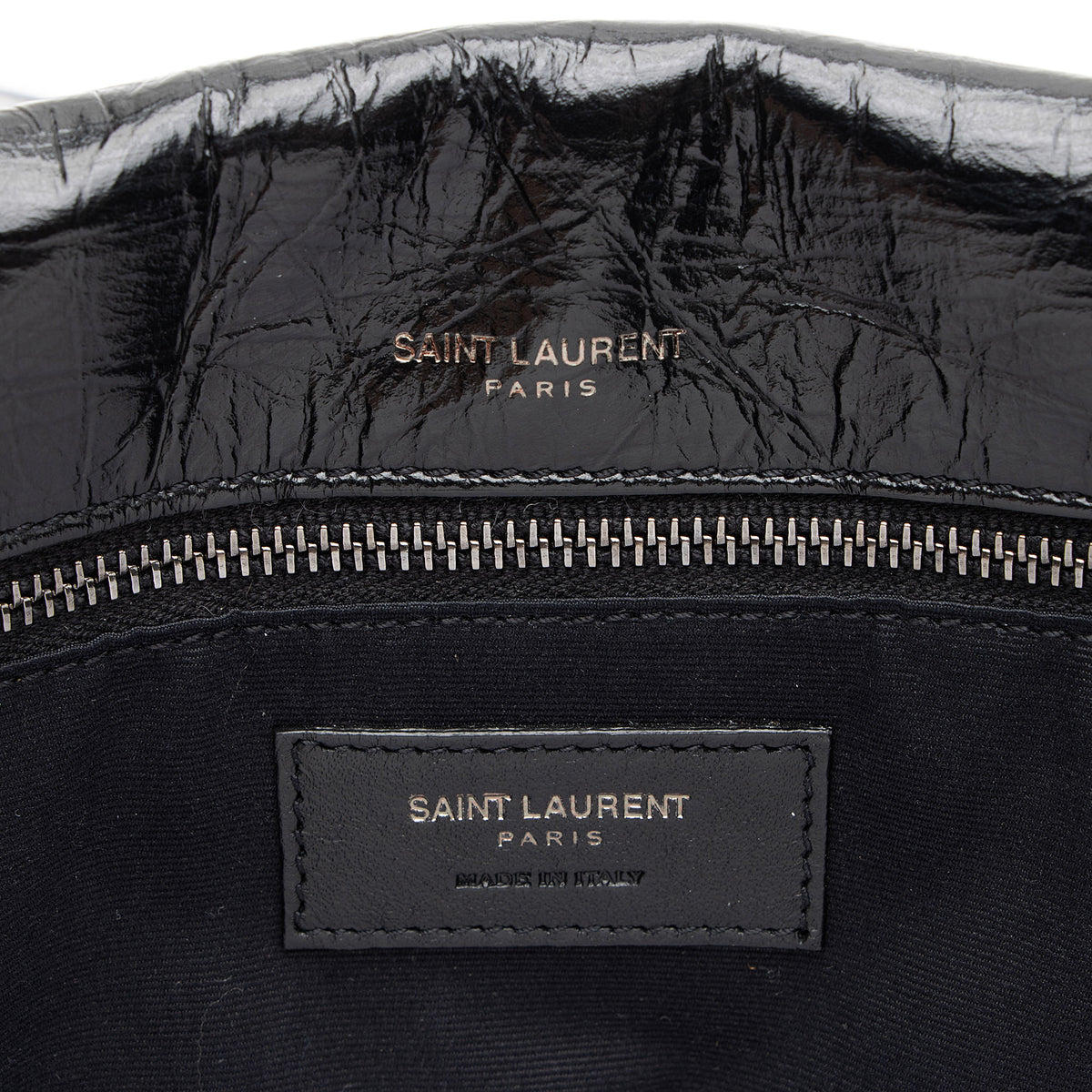 Saint Laurent Crinkled Calfskin Monogram Niki Medium Shoulder Bag