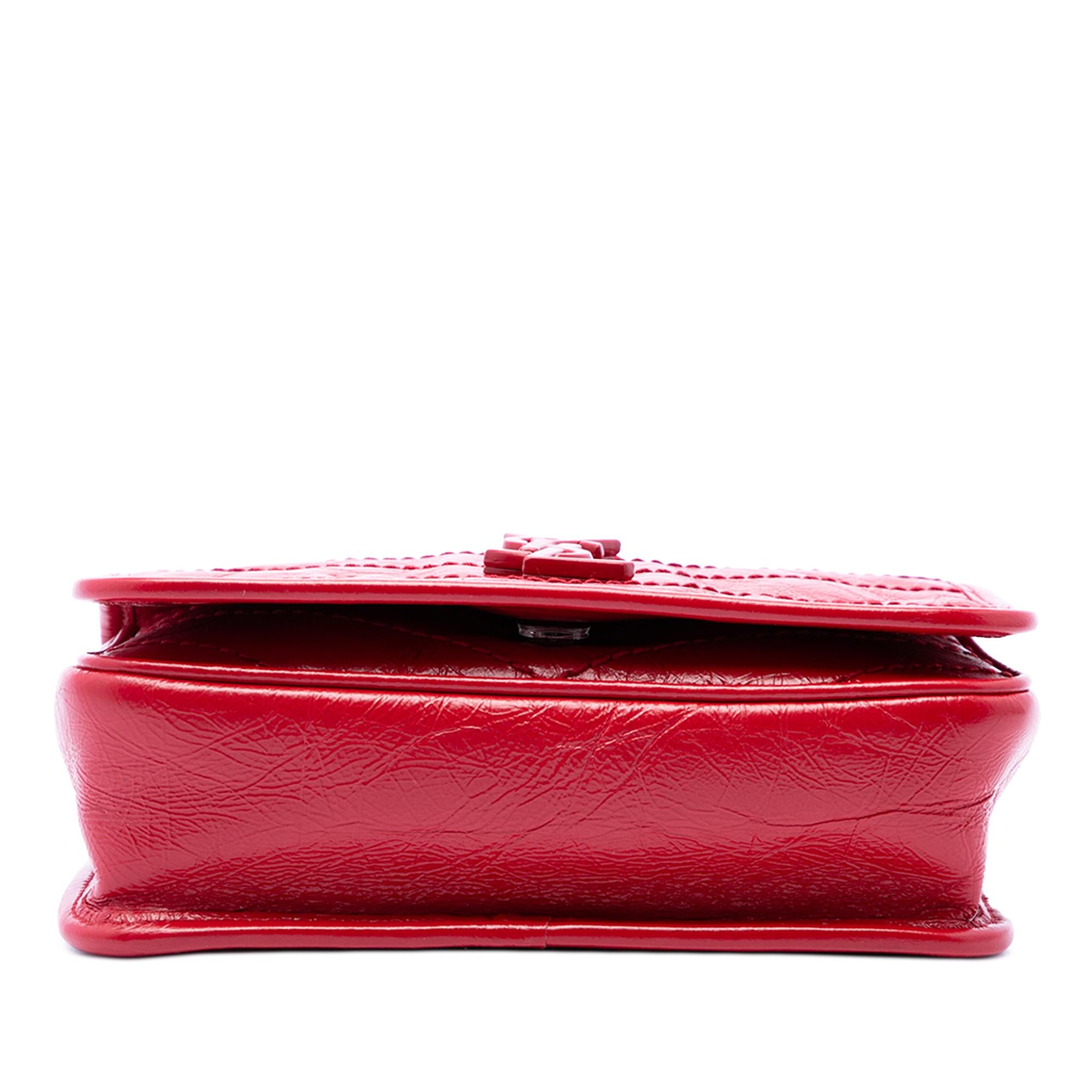 Saint Laurent Crinkled Calfskin Niki Wallet on Chain