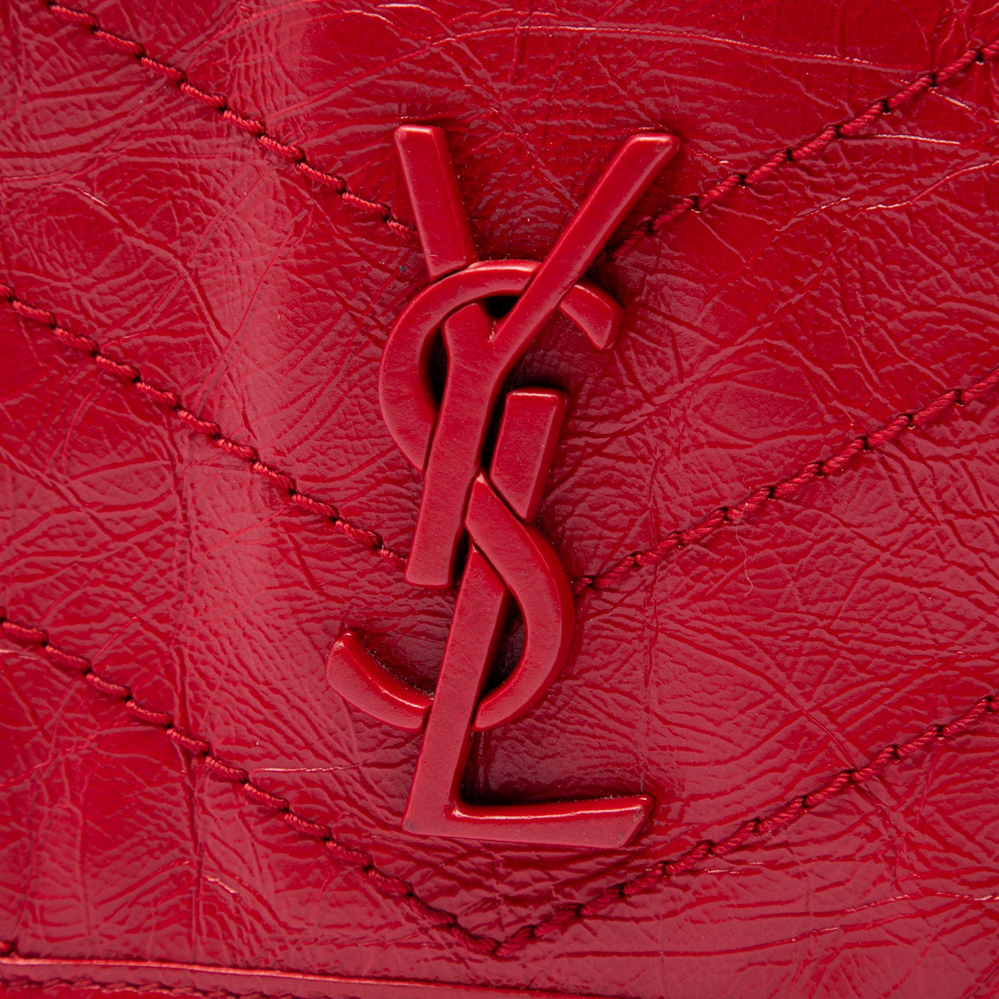Saint Laurent Crinkled Calfskin Niki Wallet on Chain