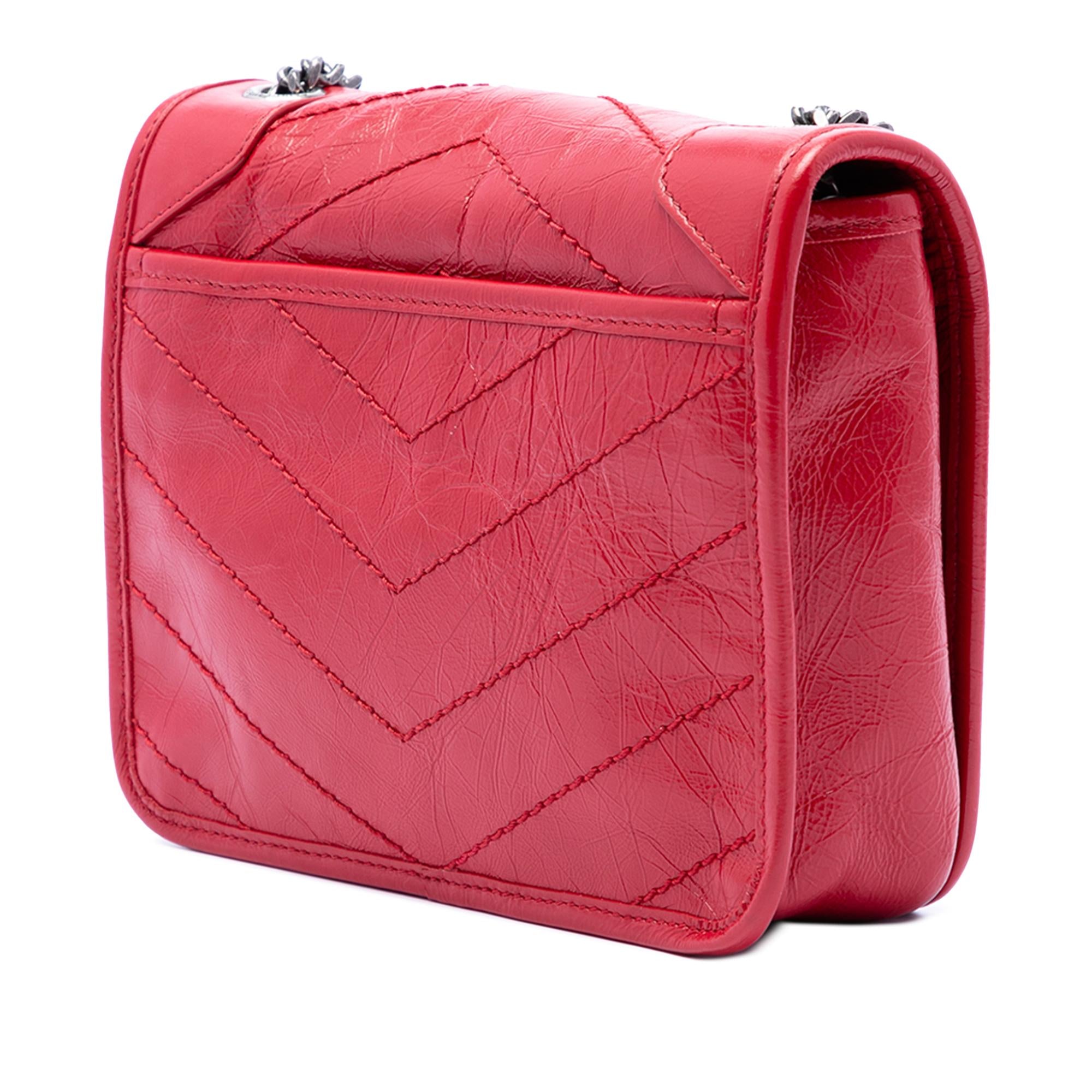 Saint Laurent Crinkled Calfskin Niki Wallet on Chain