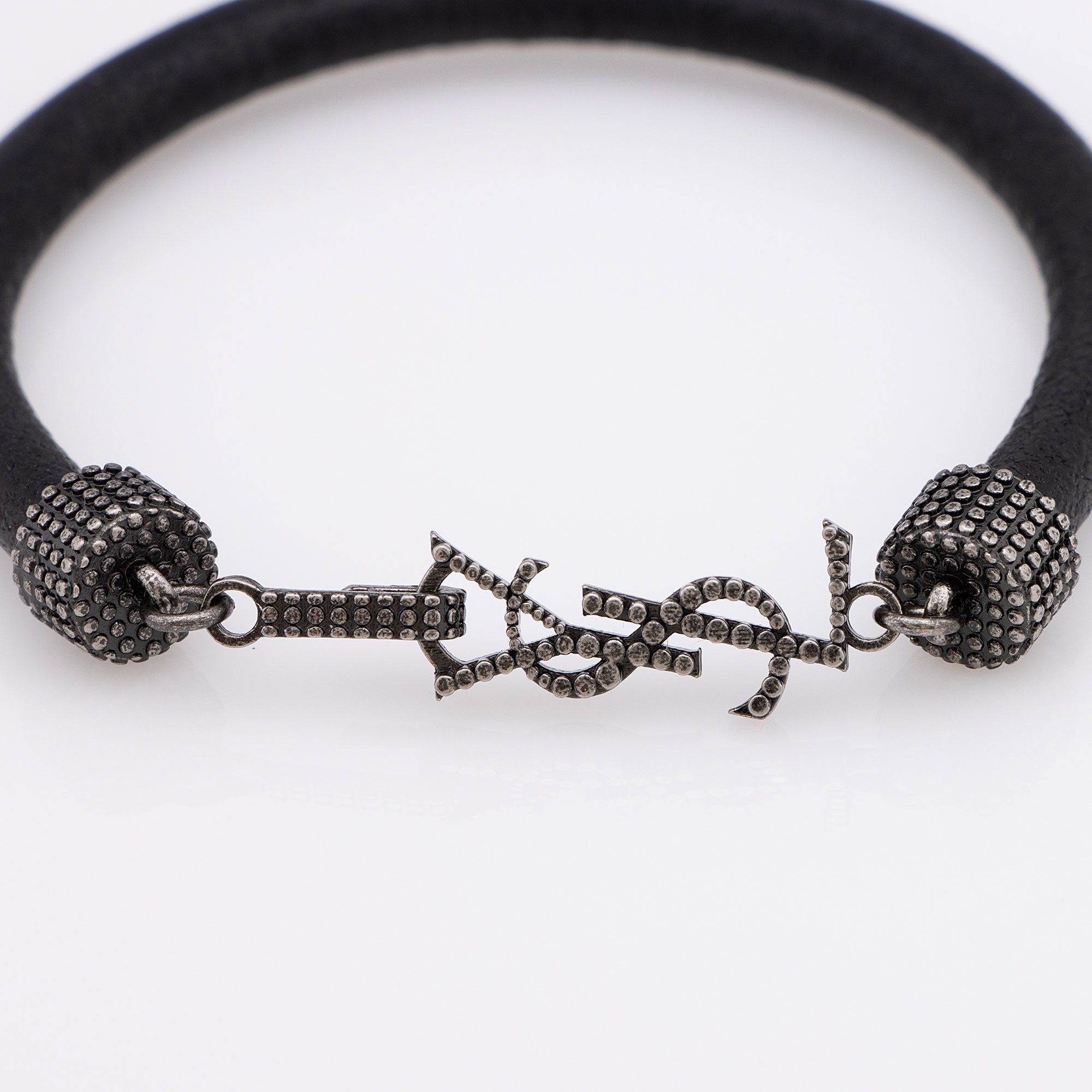 Saint Laurent Crinkled Calfskin Opyum Bracelet