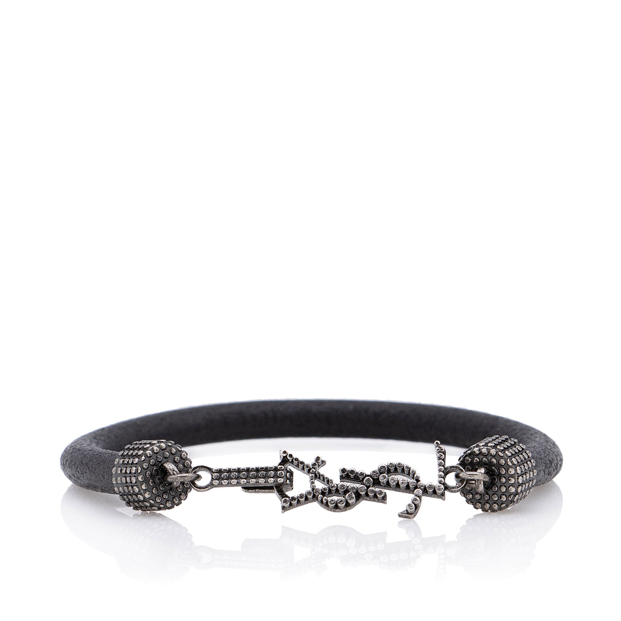 Saint Laurent Crinkled Calfskin Opyum Bracelet