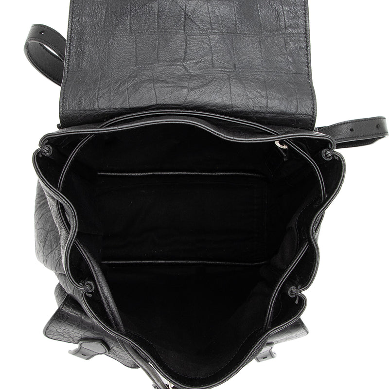 Saint Laurent Croc Embossed Lambskin Festival Backpack (SHF-8lf36x)