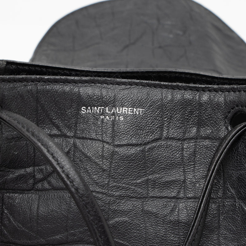 Saint Laurent Croc Embossed Lambskin Festival Backpack (SHF-8lf36x)