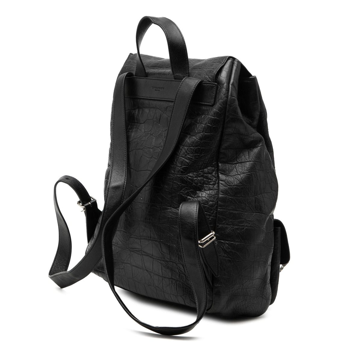 Saint Laurent Croc Embossed Leather Festival Backpack