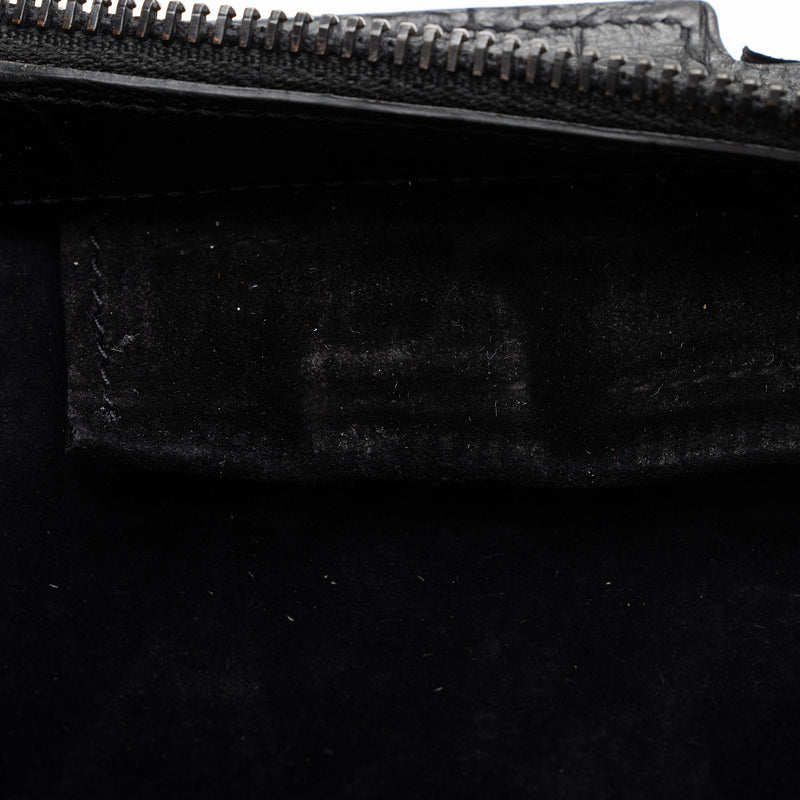 Saint Laurent Croc Embossed Leather Monogram Baby Cabas Tote (SHF-QBG3Zi)