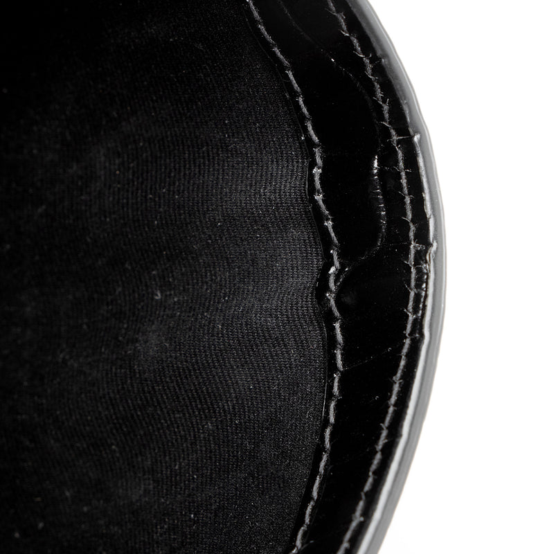 Saint Laurent Croc Embossed Leather Monogram Baby Uptown Clutch (SHF-Z –  LuxeDH