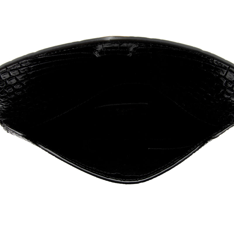 Uptown croc 2025 embossed leather clutch