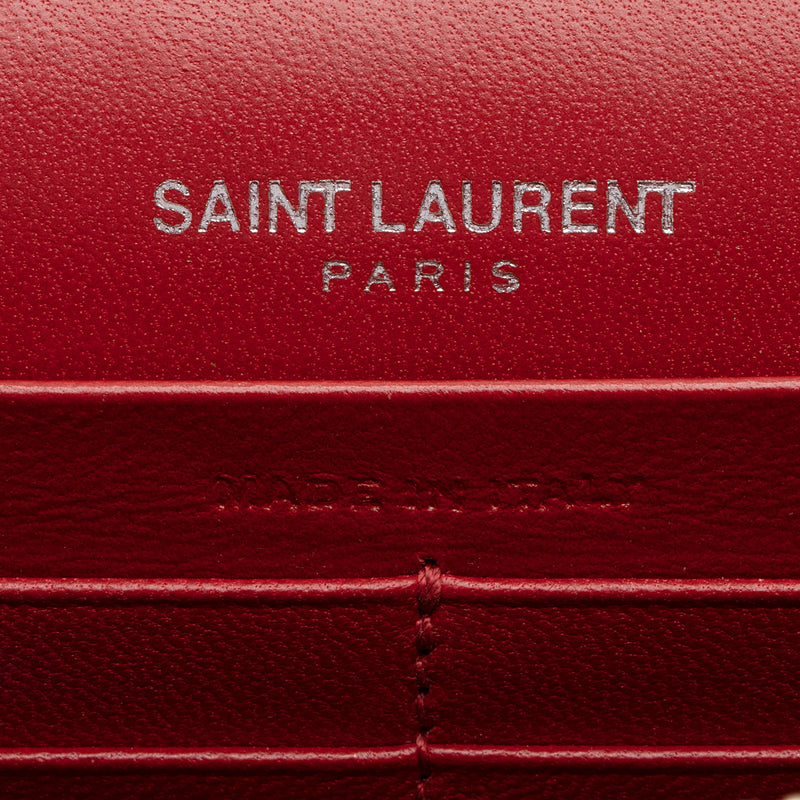 Saint Laurent Red Crocodile Embossed Leather Kate Wallet on Chain Saint  Laurent Paris