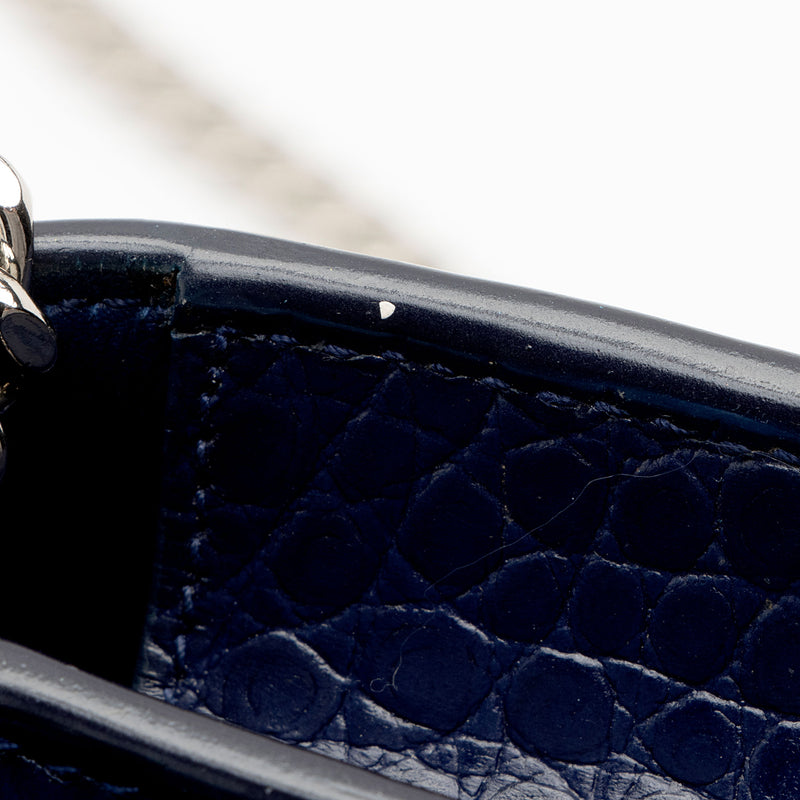 Saint Laurent Croc Embossed Leather Monogram Kate Tassel Small Shoulder Bag (SHF-lTeWCR)