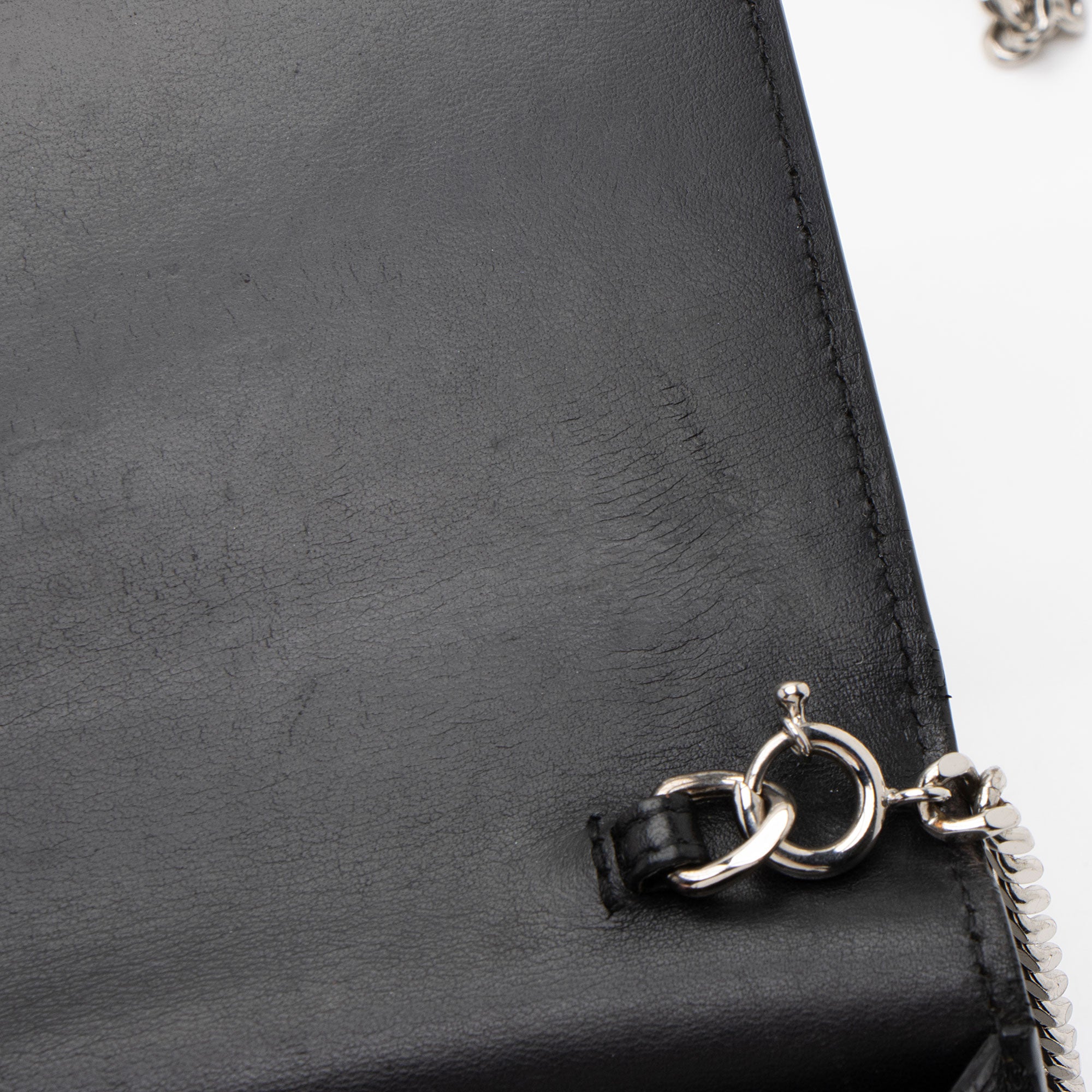 Saint Laurent Croc Embossed Leather Monogram Kate Tassel (SHF-fsD46M)