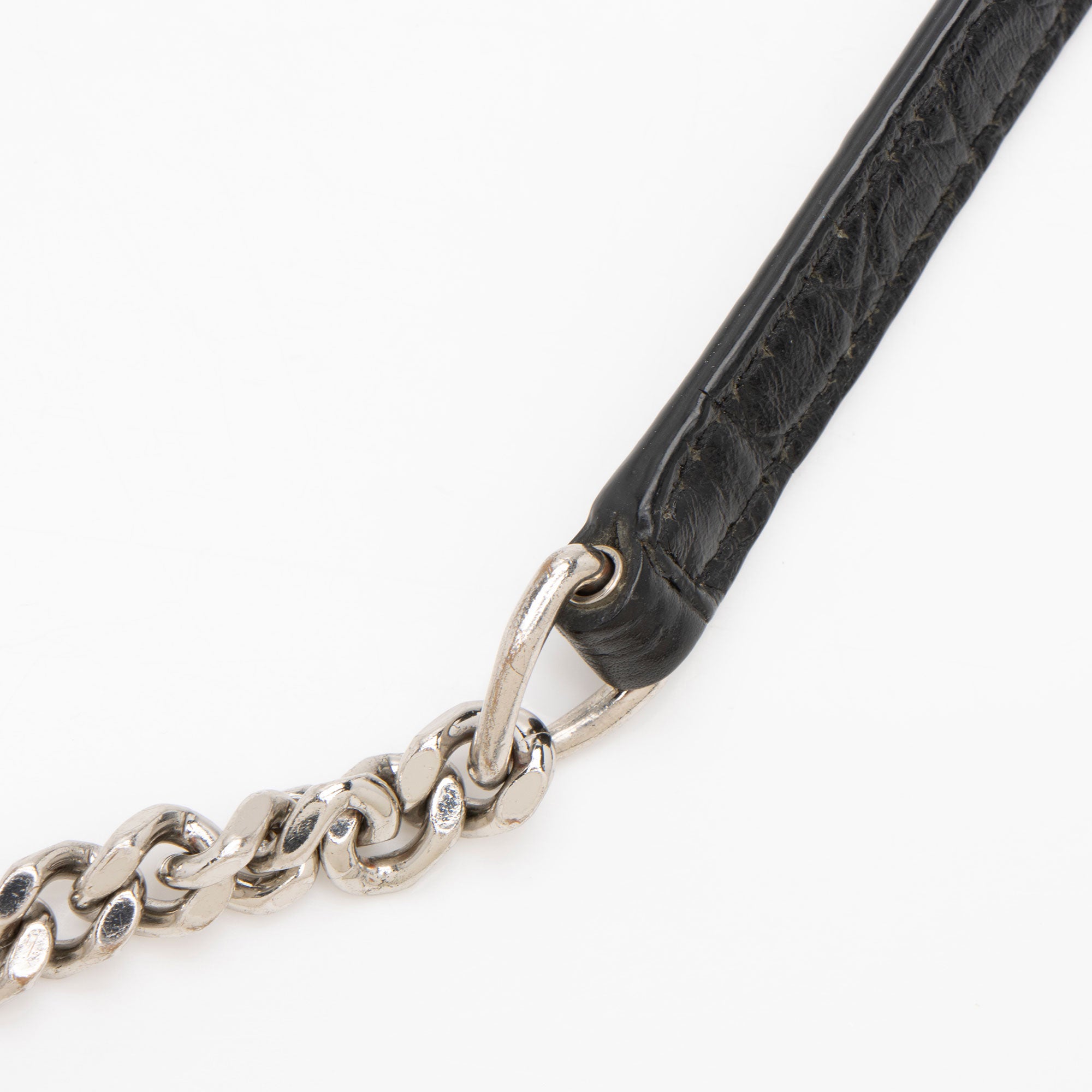 Saint Laurent Croc Embossed Leather Monogram Kate Tassel (SHF-fsD46M)