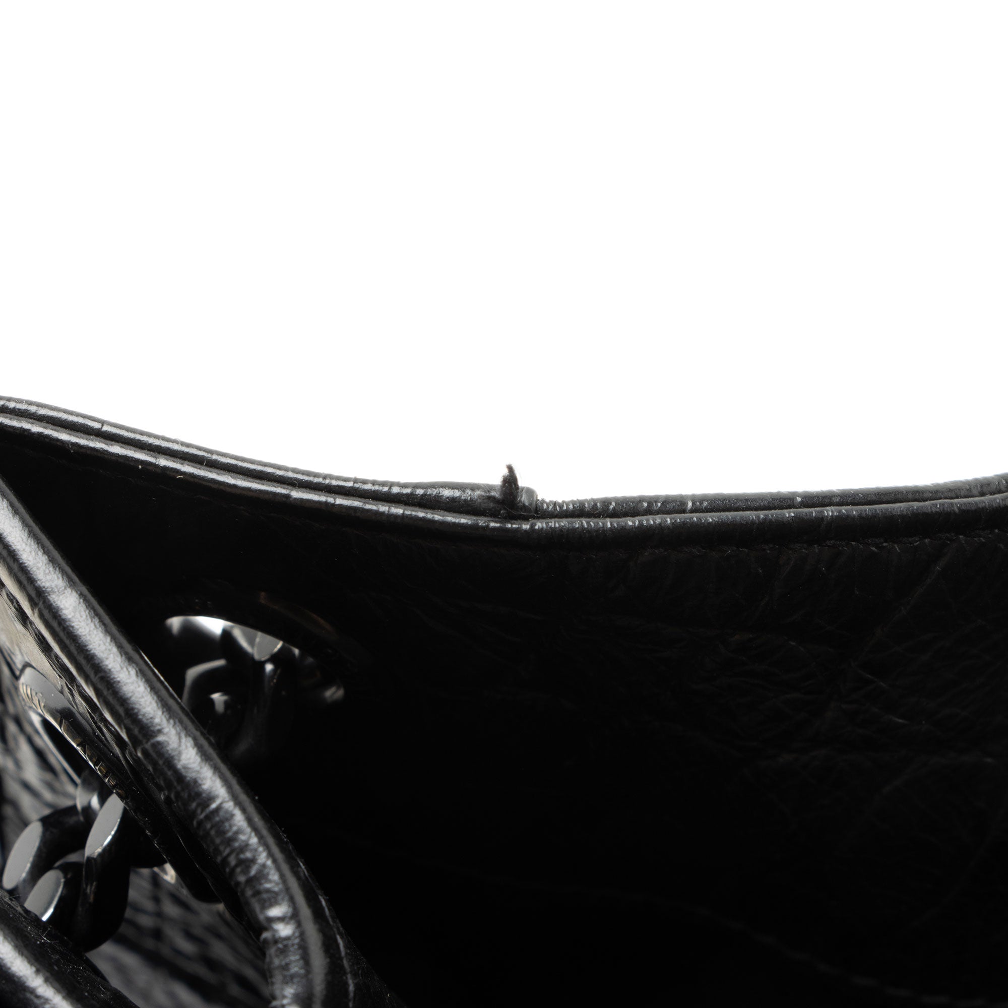 Saint Laurent Croc Embossed Leather Monogram Niki Large Shopping Tote