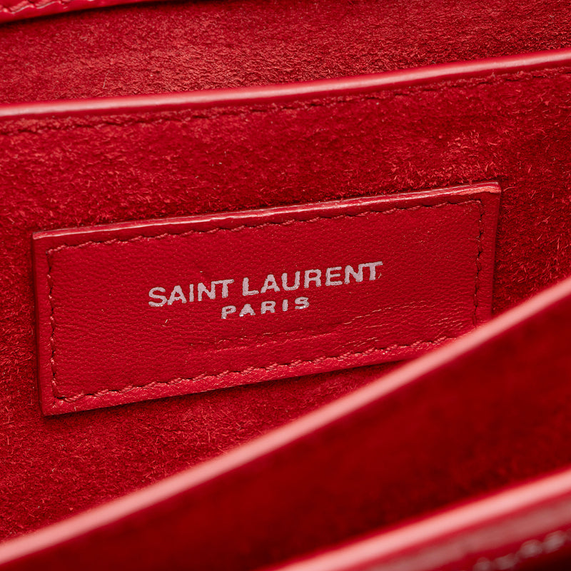 Saint Laurent Croc Embossed Leather Monogram Sunset Medium Shoulder Bag (SHF-jVwFV7)