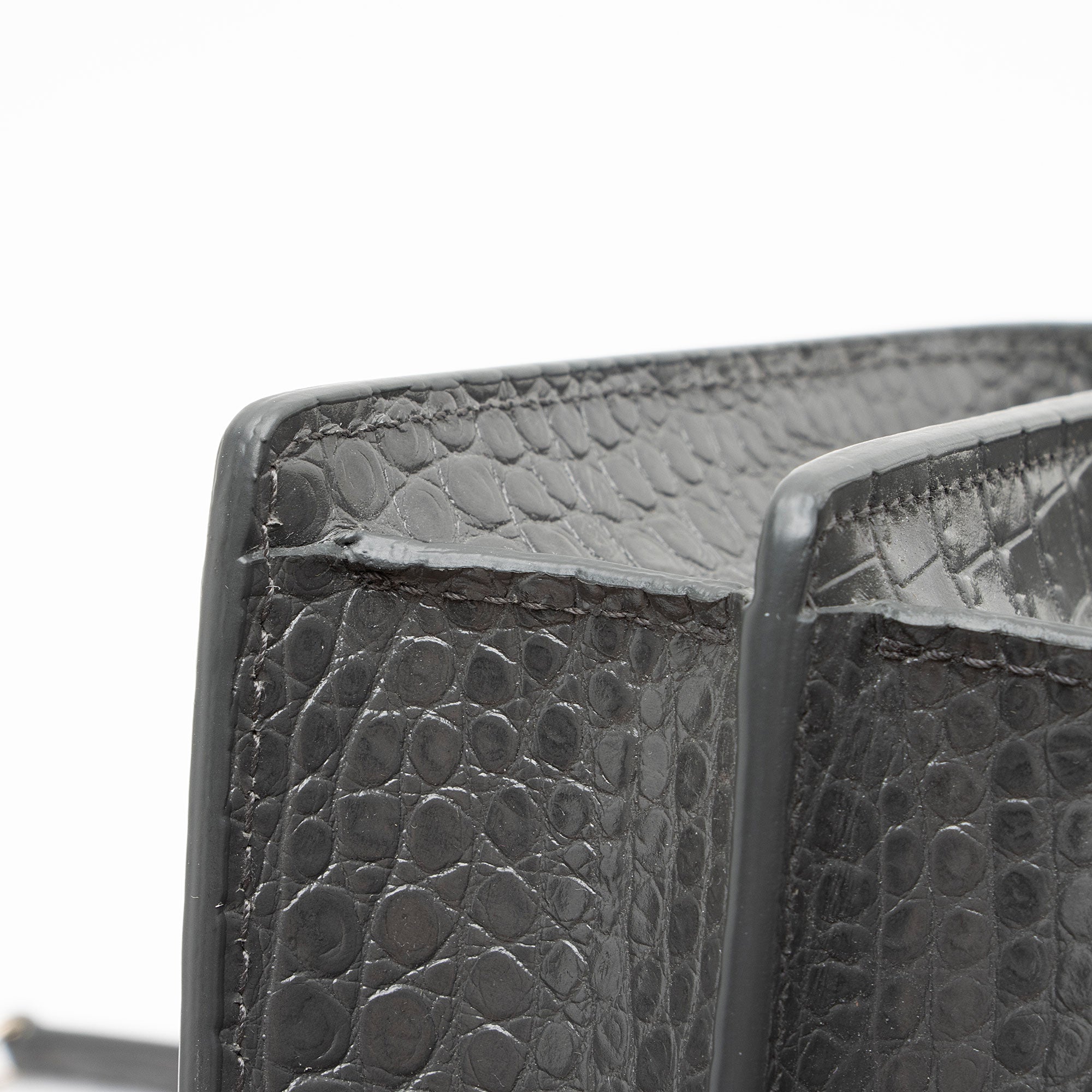 Saint Laurent Croc Embossed Leather Monogram Sunset Medium Shoulder Bag (SHF-dhitYI)