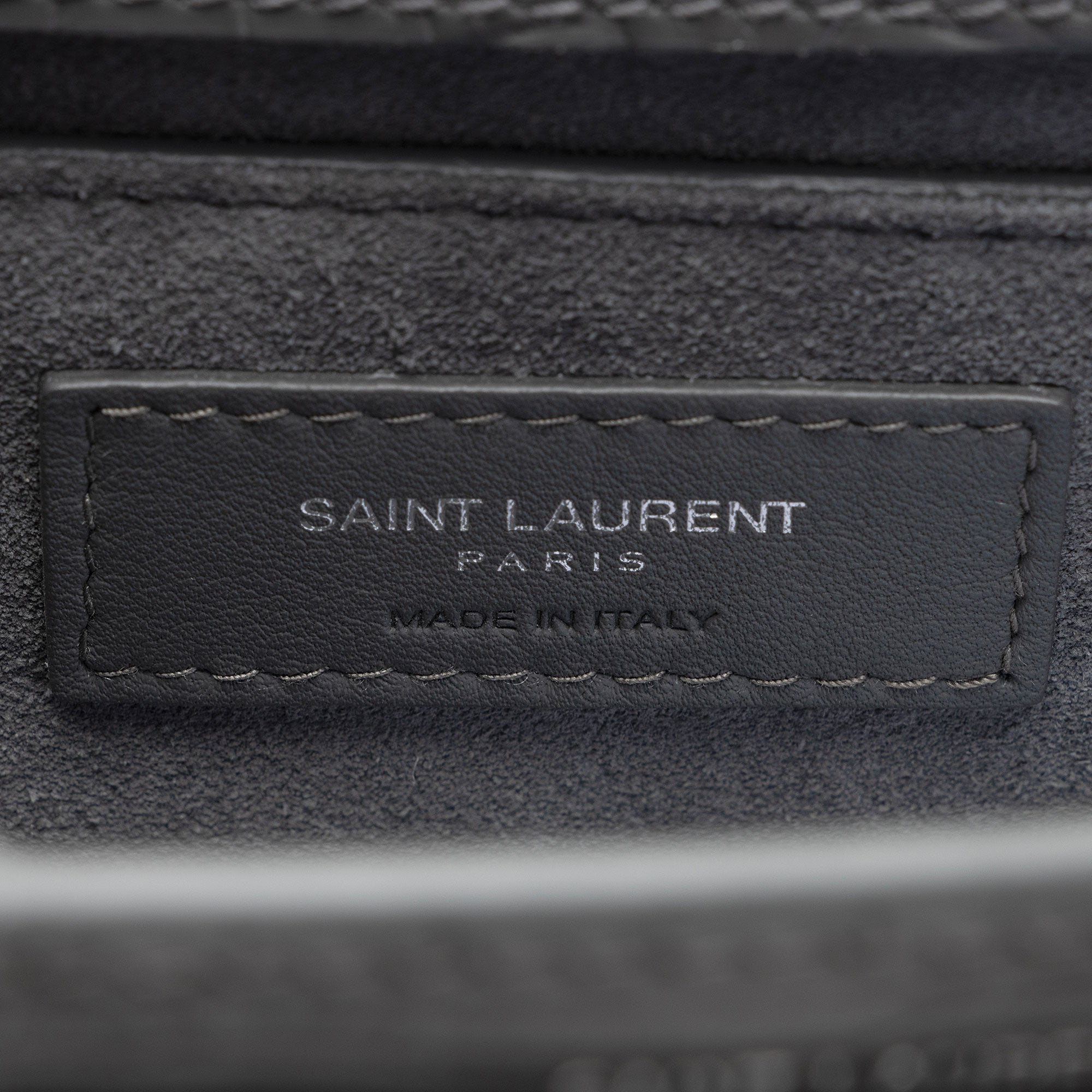 Saint Laurent Croc Embossed Leather Monogram Sunset Medium Shoulder Bag (SHF-dhitYI)