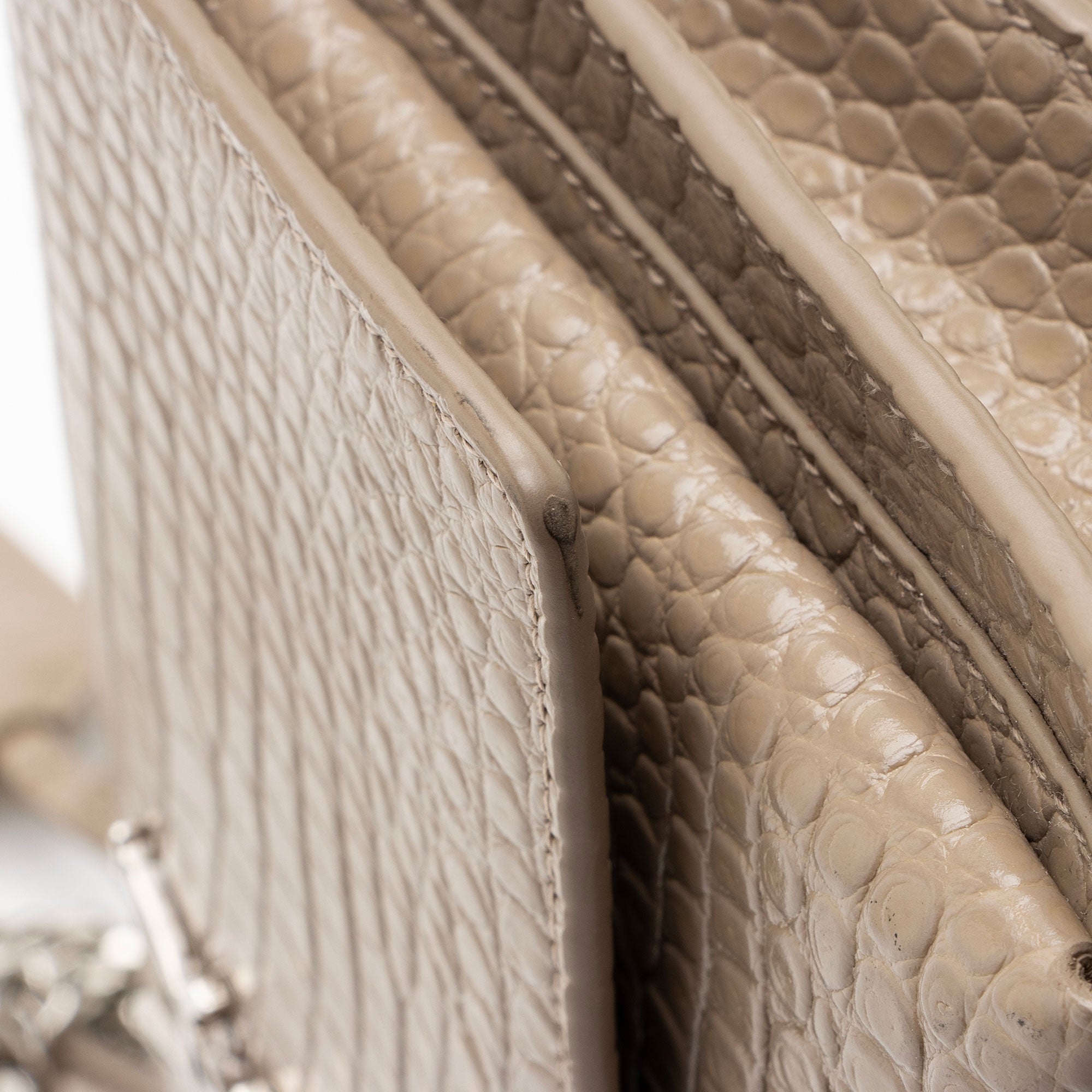 Saint Laurent Croc Embossed Leather Monogram Sunset Medium Shoulder Bag