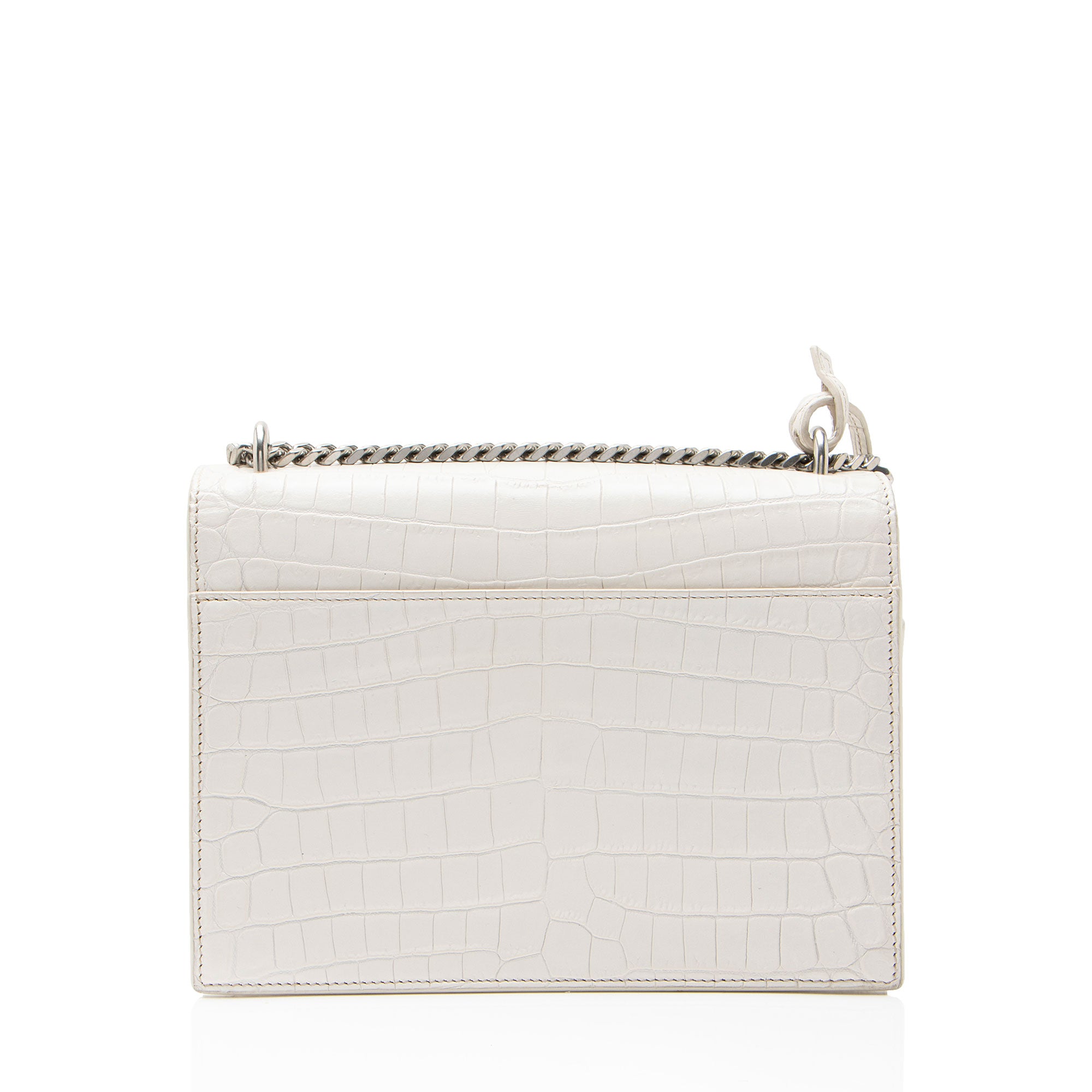 Saint Laurent Croc Embossed Leather Monogram Sunset Medium Shoulder Bag