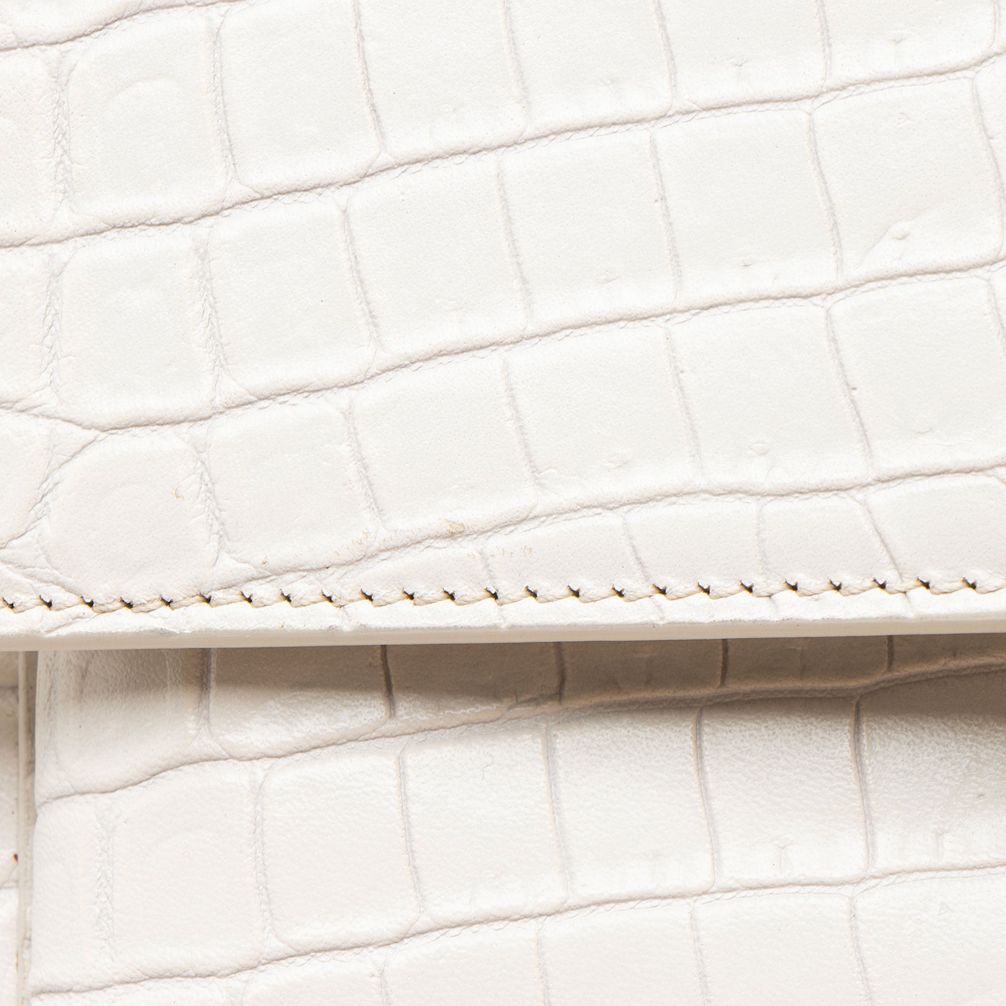 Saint Laurent Croc Embossed Leather Monogram Sunset Medium Shoulder Bag