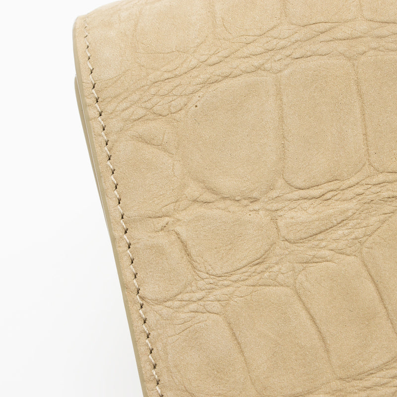 Saint Laurent Croc Embossed Nubuck Monogram Kate Small Shoulder Bag (SHF-FnLB4b)