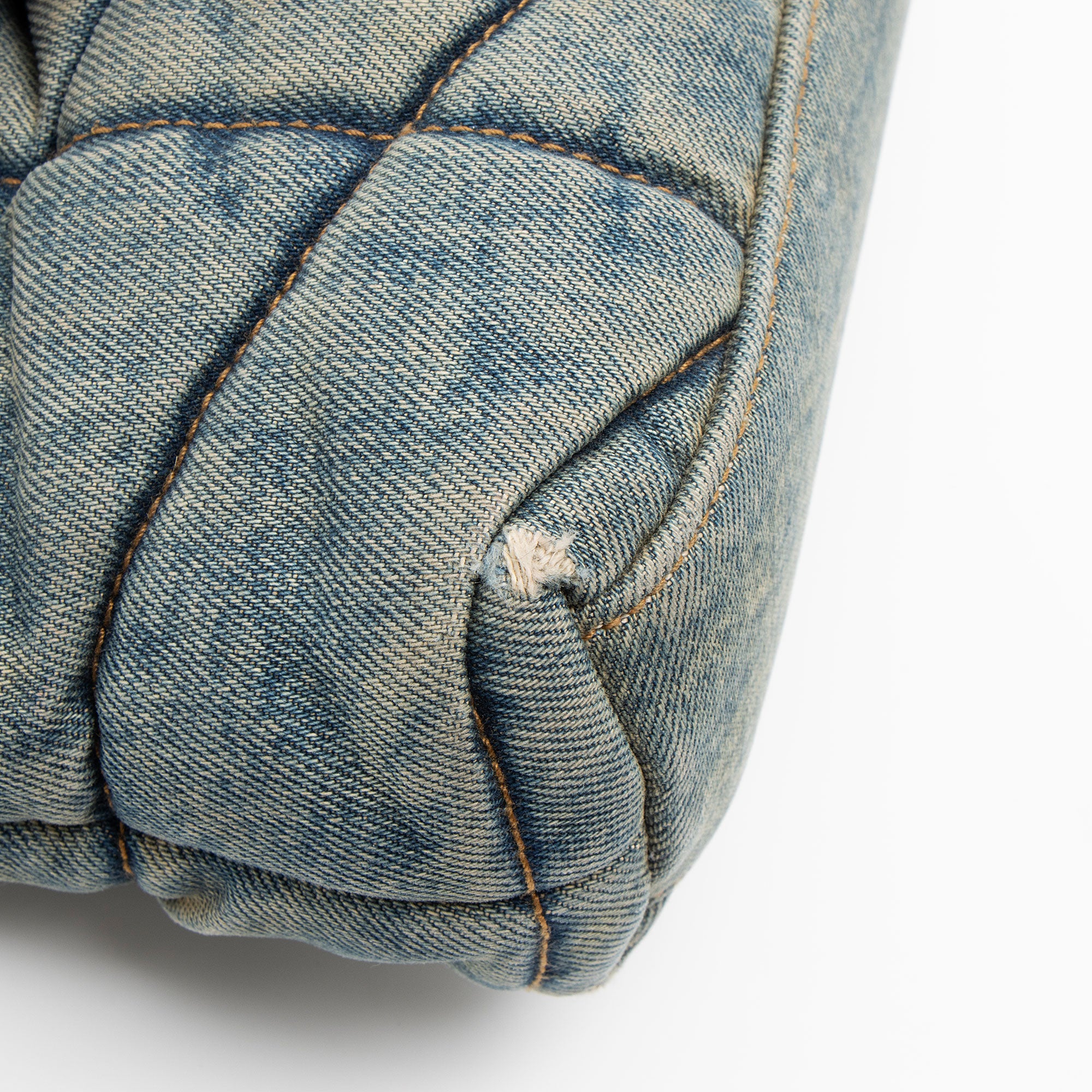 Saint Laurent Denim Monogram Puffer LouLou Shoulder Bag