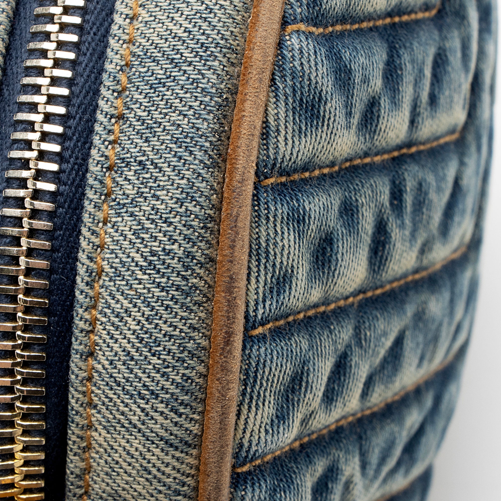 Saint Laurent Denim Monogram Vinyle Round Camera Bag