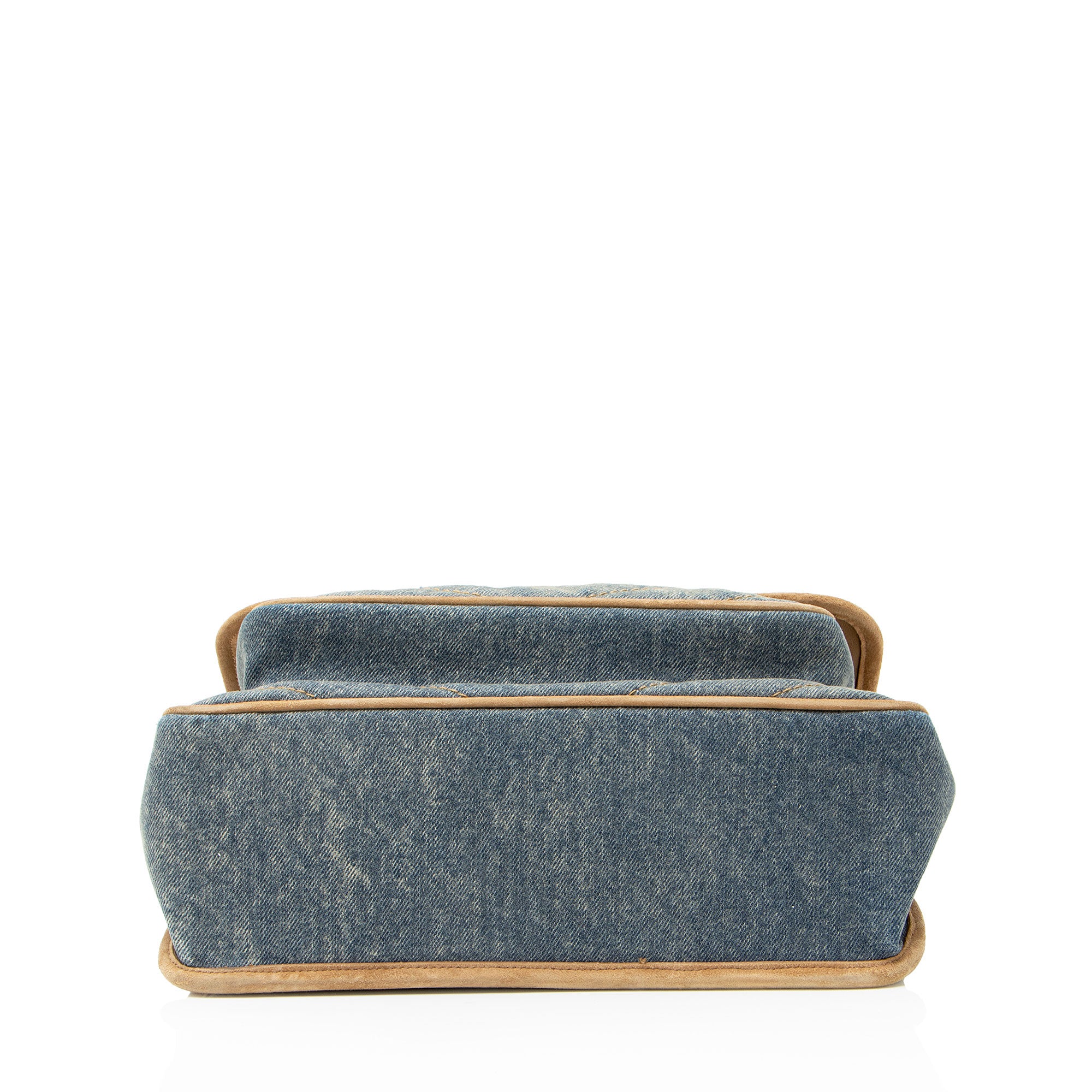 Saint Laurent Denim Suede Monogram Niki Medium Shoulder Bag
