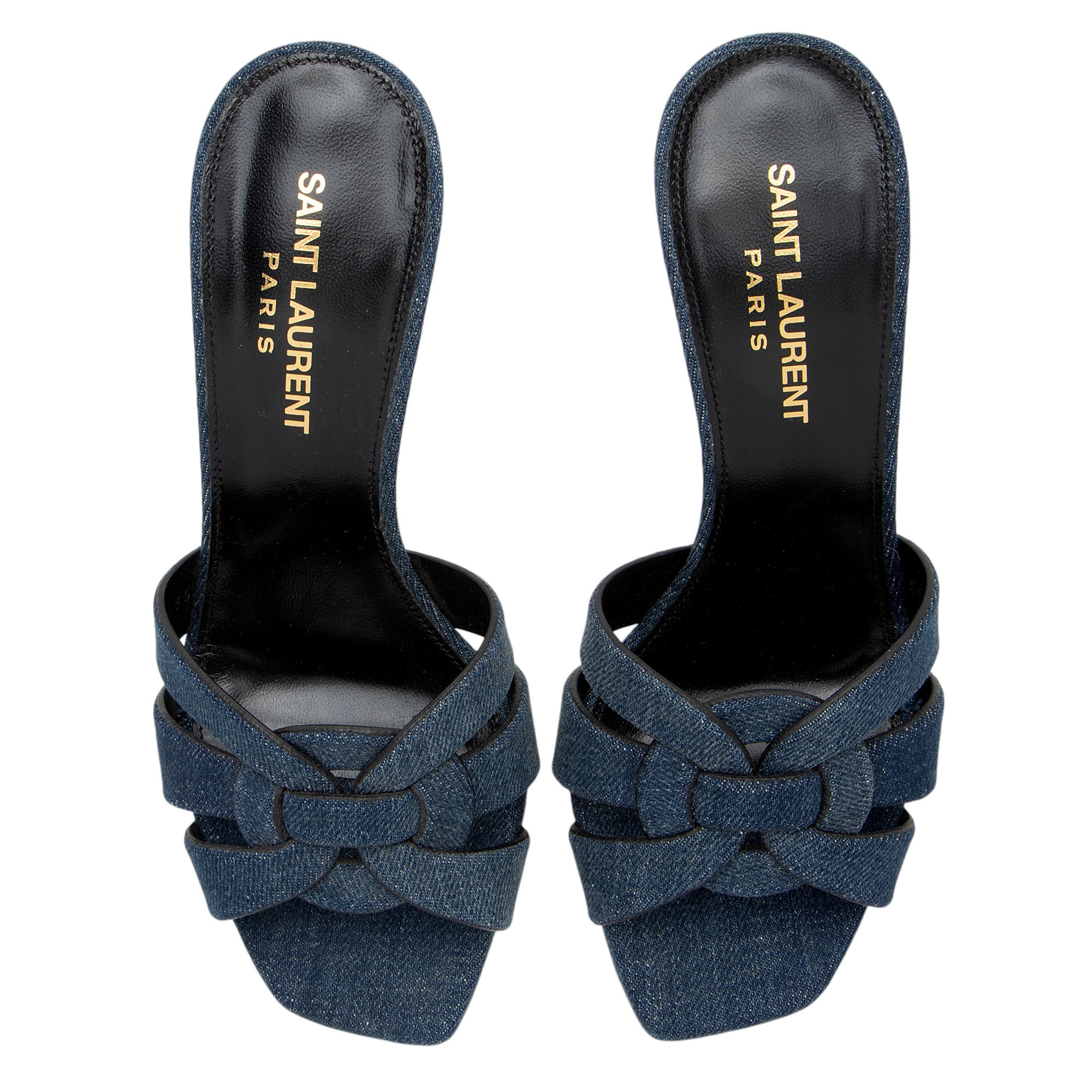 Saint Laurent Denim Tribute Slides - Size 5.5 / 35.5