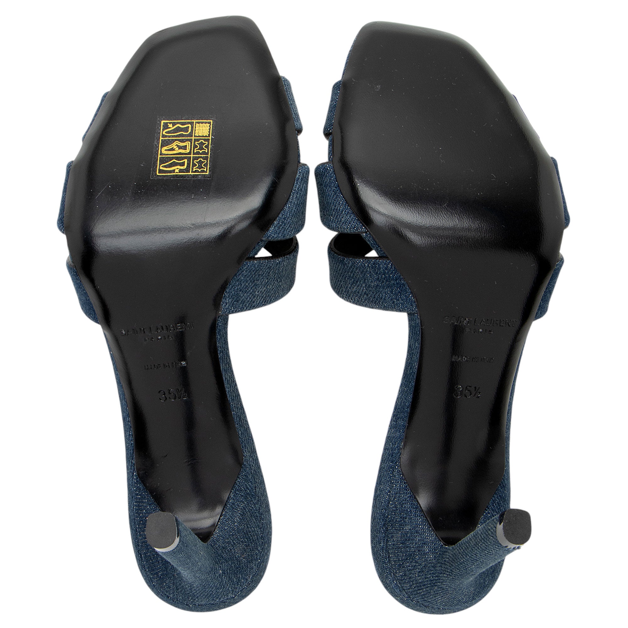 Saint Laurent Denim Tribute Slides - Size 5.5 / 35.5