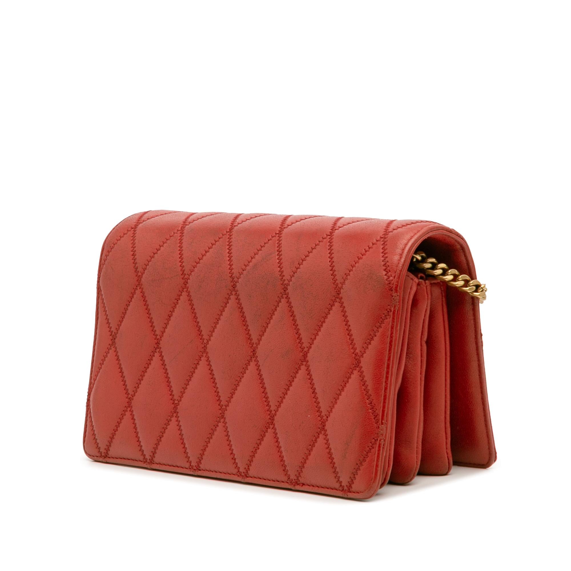 Saint Laurent Diamond Quilted Lambskin Angie Chain Bag