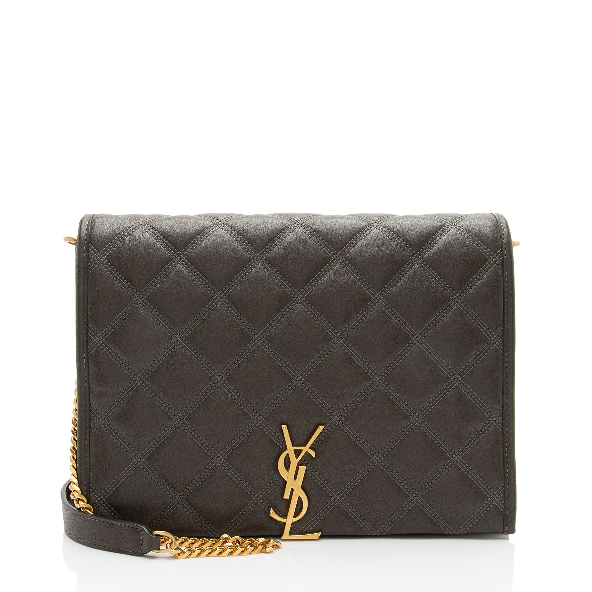 Saint Laurent Diamond Quilted Leather Monogram Becky Small Shoulder Bag
