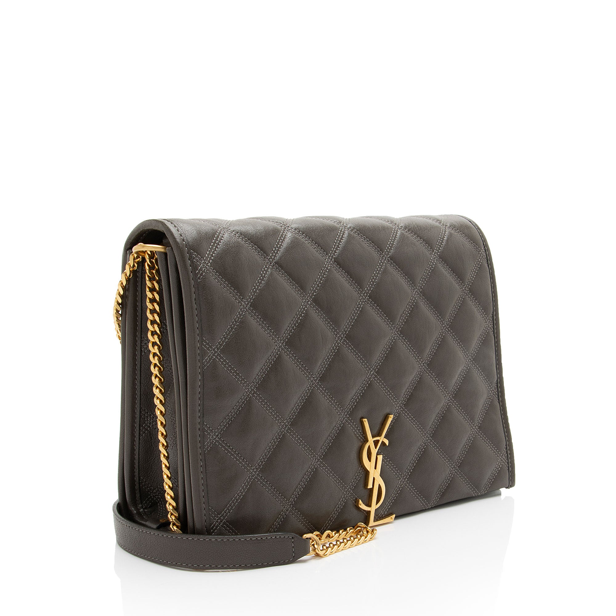 Saint Laurent Diamond Quilted Leather Monogram Becky Small Shoulder Bag