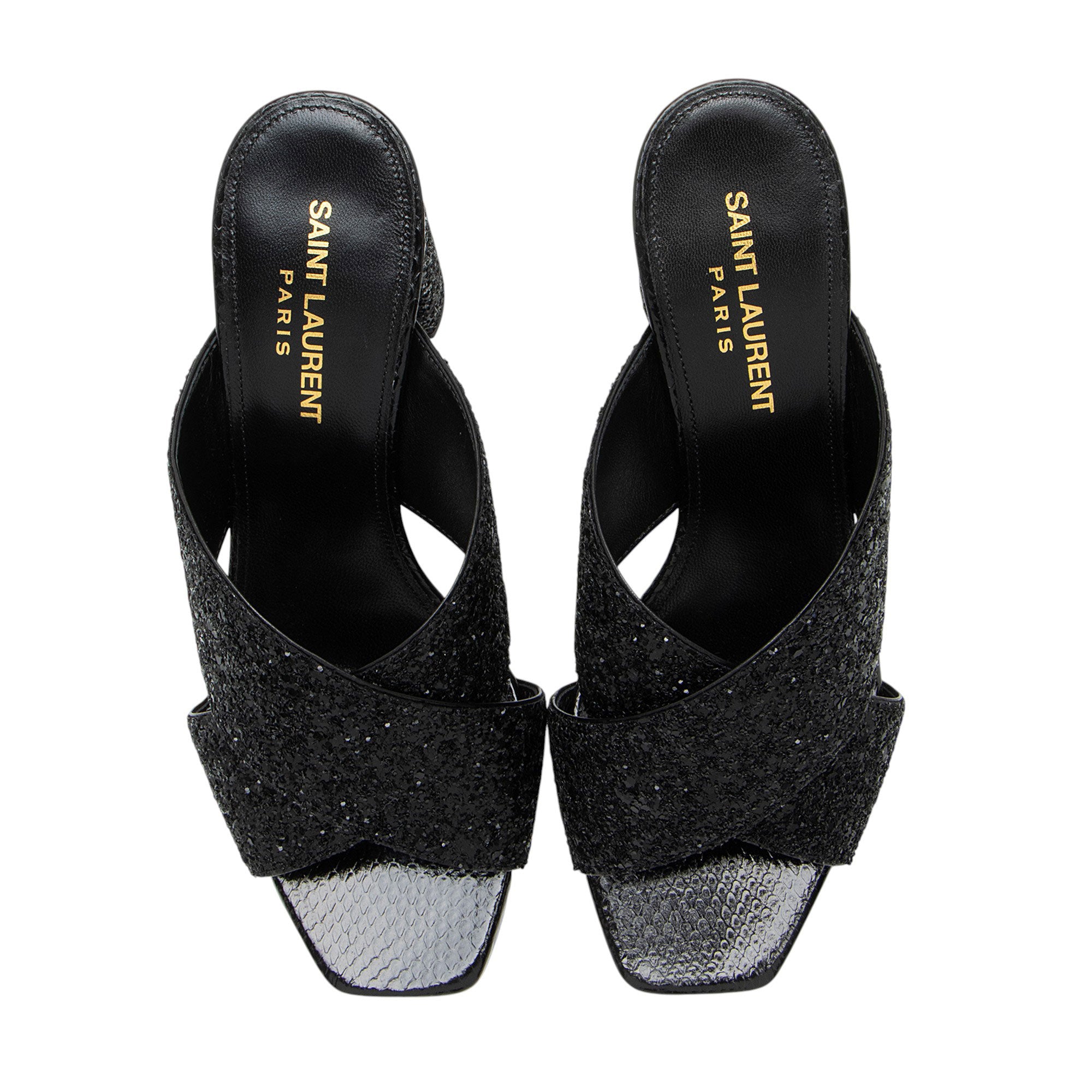 Saint Laurent Glitter Loulou Mule Sandals - Size 7 / 37