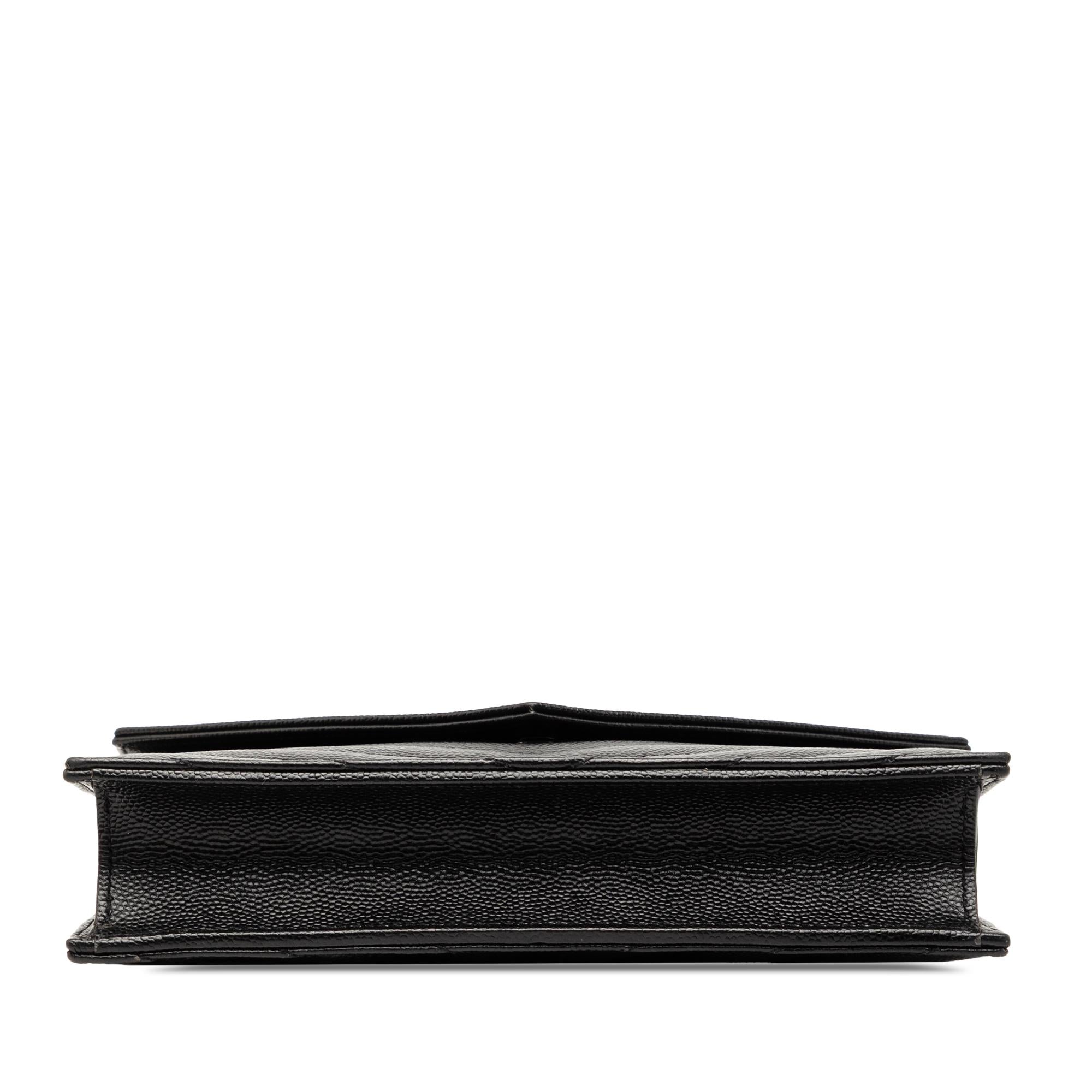 Saint Laurent Grain De Poudre Cassandre Envelope Chain Wallet