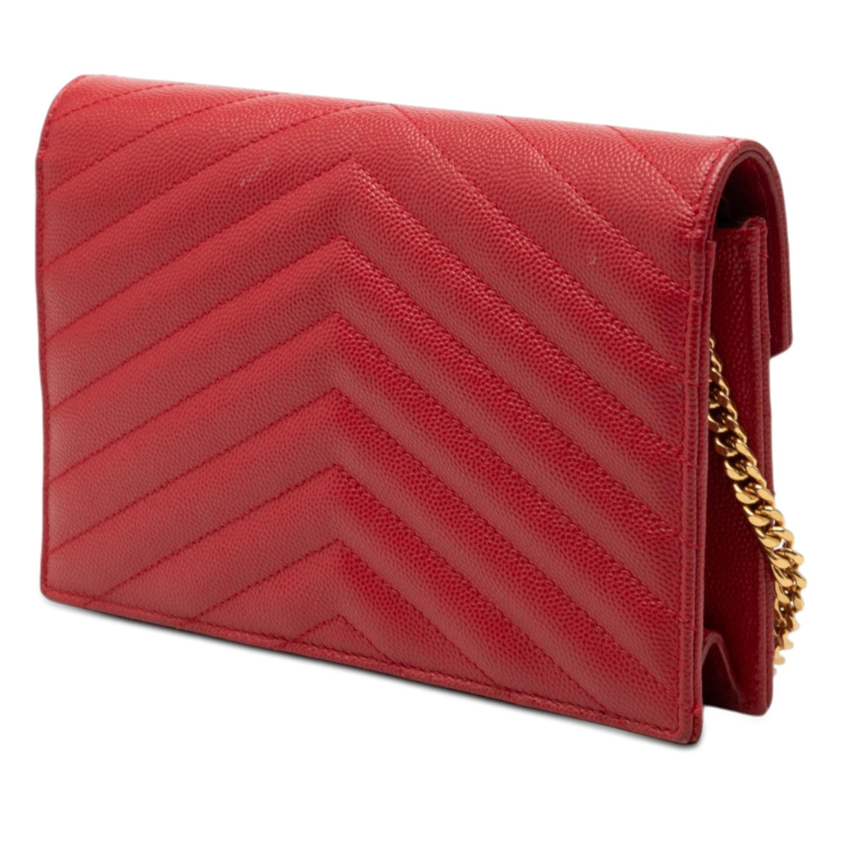 Saint Laurent Grain De Poudre Cassandre Envelope Chain Wallet