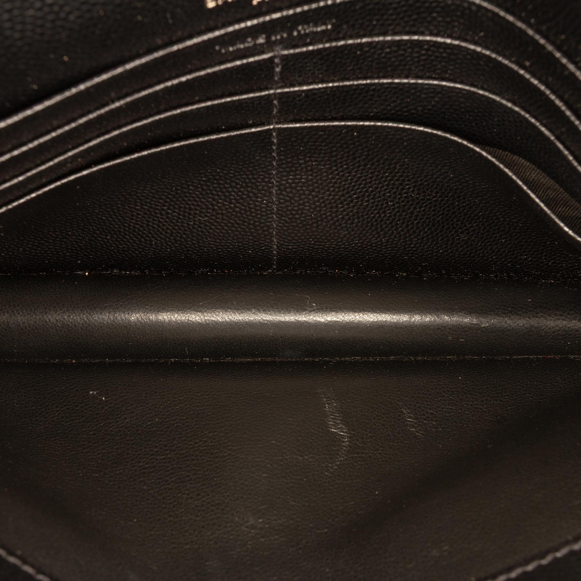 Saint Laurent Grain De Poudre Cassandre Monochrome Envelope Chain Wallet