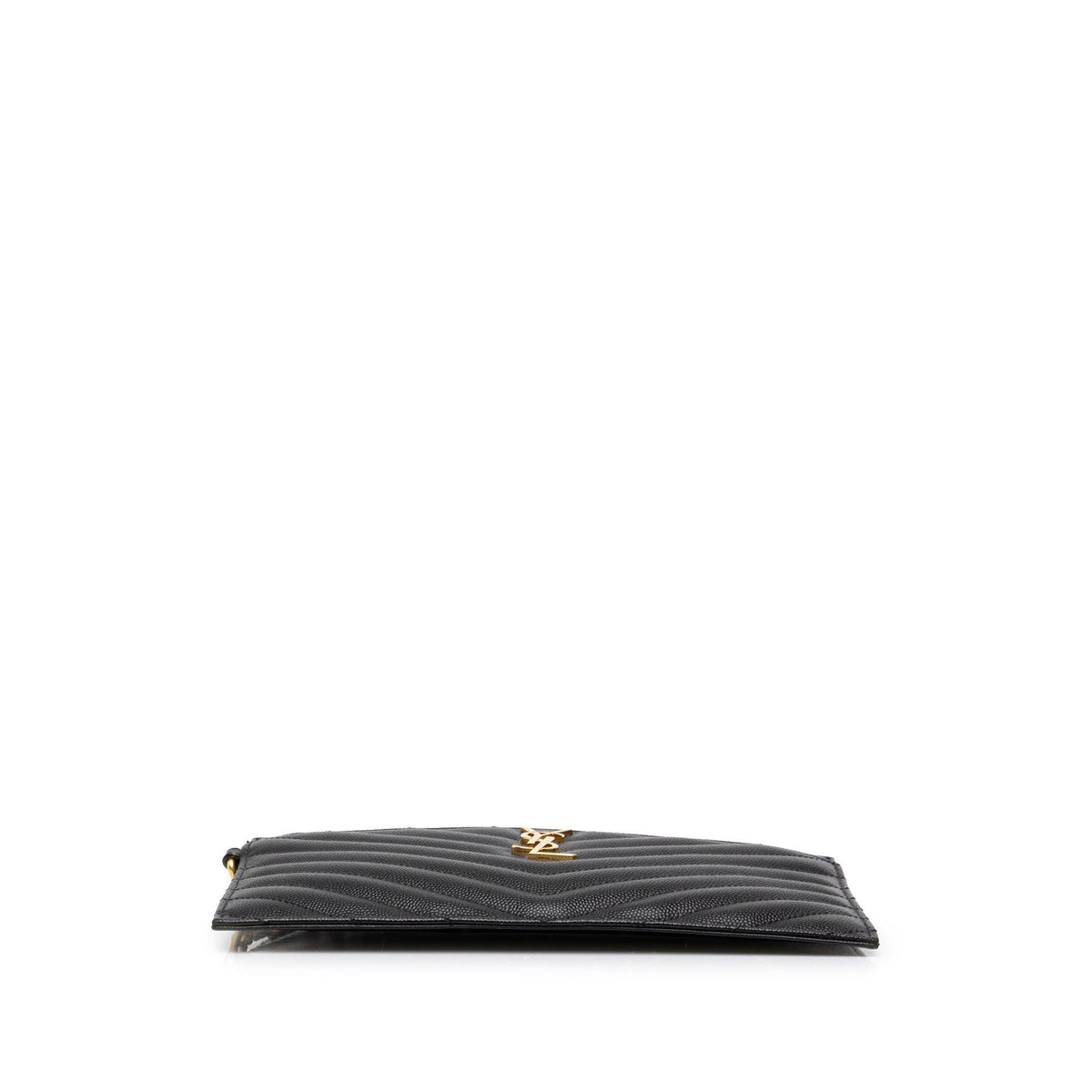 Saint Laurent Grain De Poudre Chevron Monogram Bill Pouch