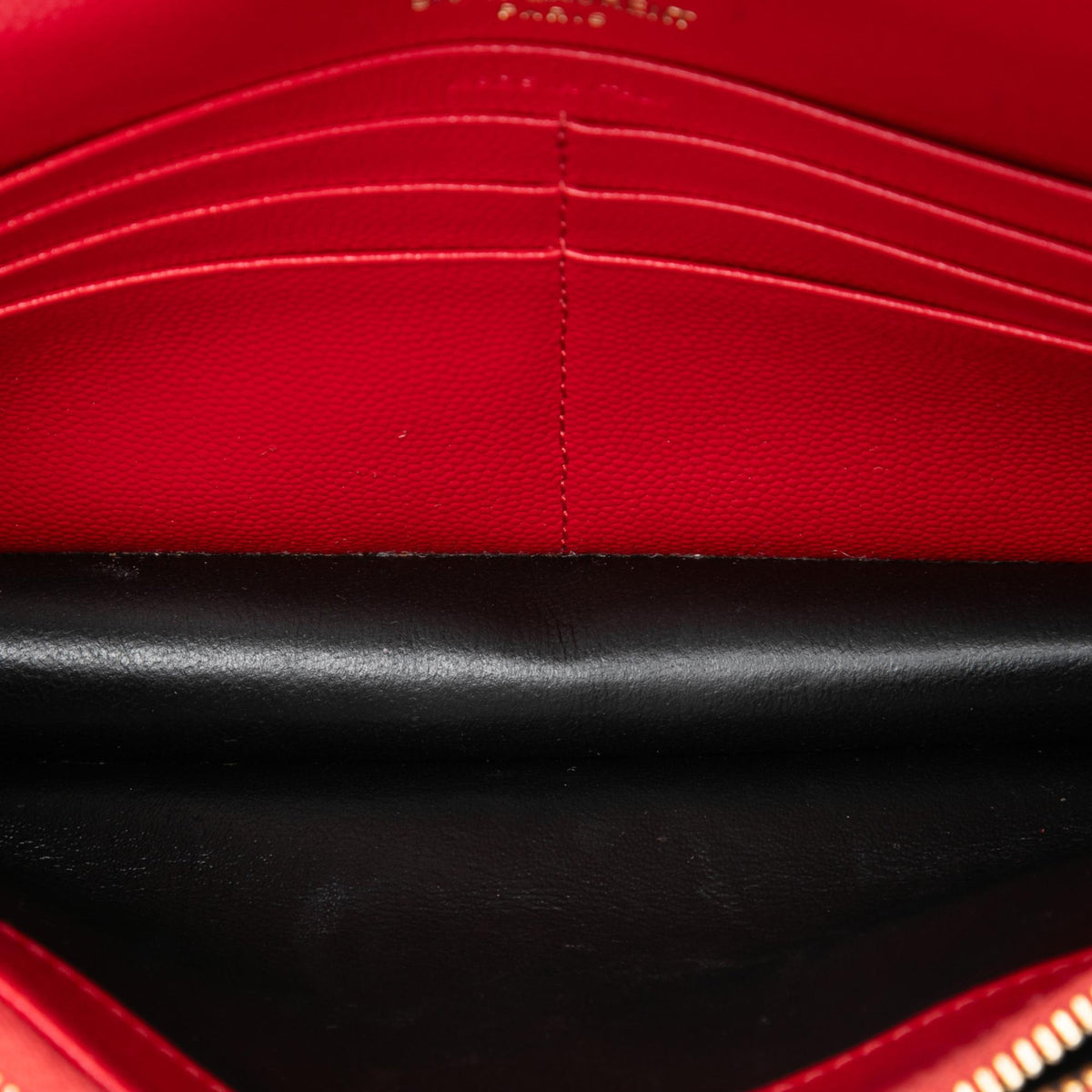 Saint Laurent Grain De Poudre Chevron Monogram Envelope Wallet on Chain