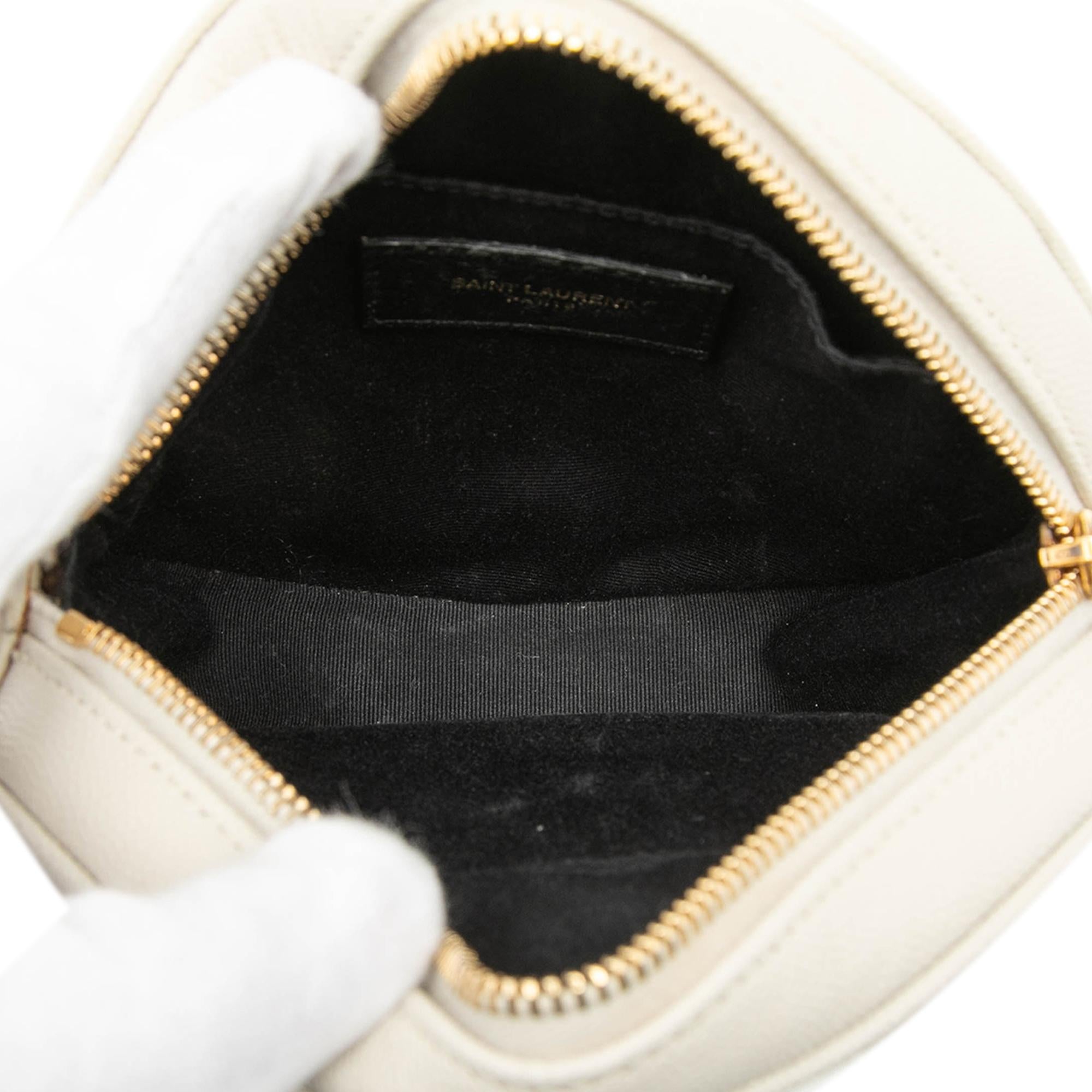 Saint Laurent Grain De Poudre Chevron Round Vinyle Camera Bag
