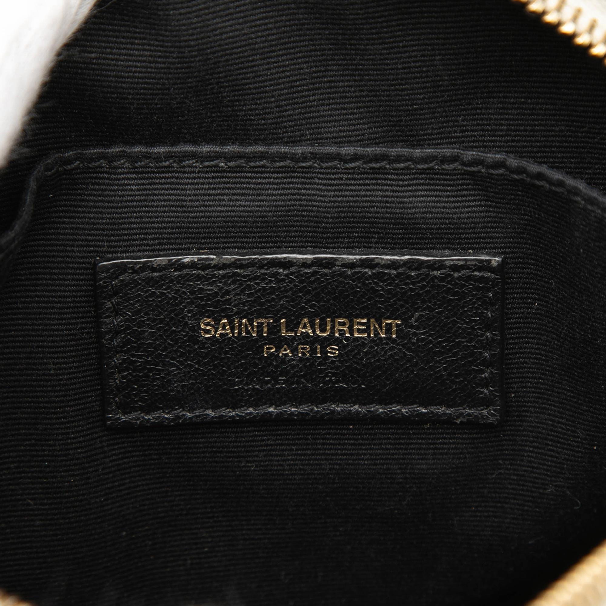 Saint Laurent Grain De Poudre Chevron Round Vinyle Camera Bag