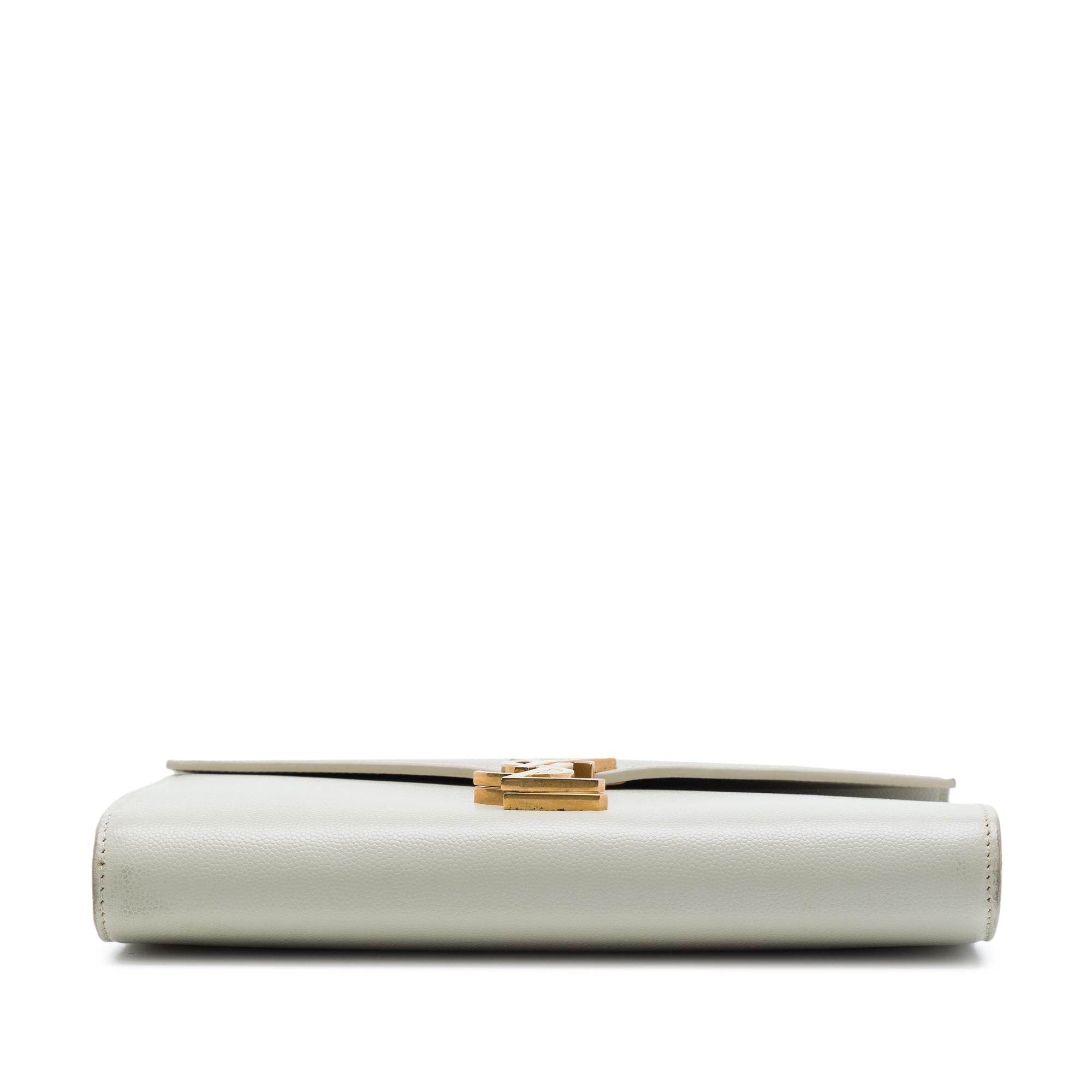 Saint Laurent Grain De Poudre Monogram Cassandra Chain Wallet